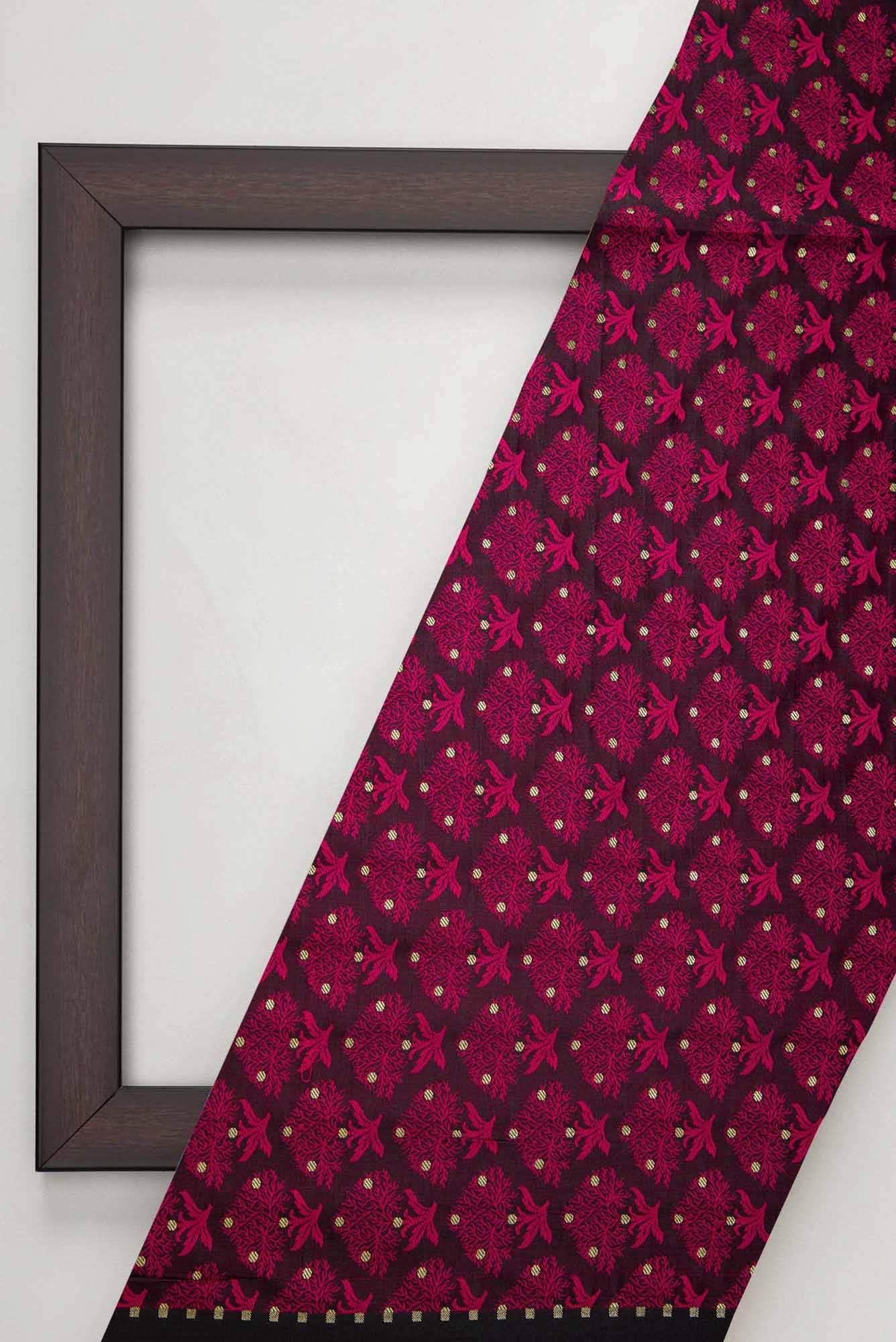 Black Banarasi Silk Dress Material