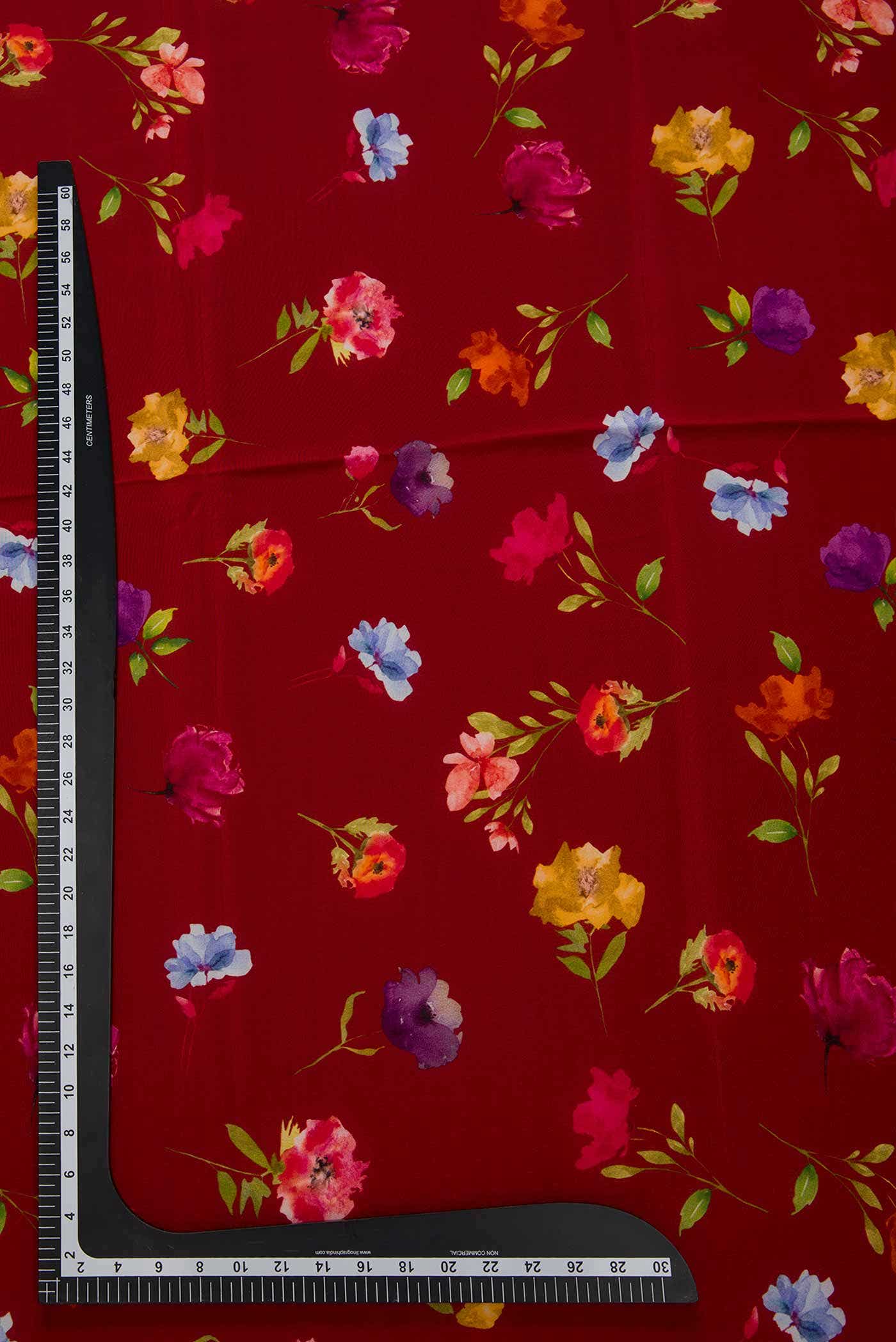 Maroon Crepe Dress Material