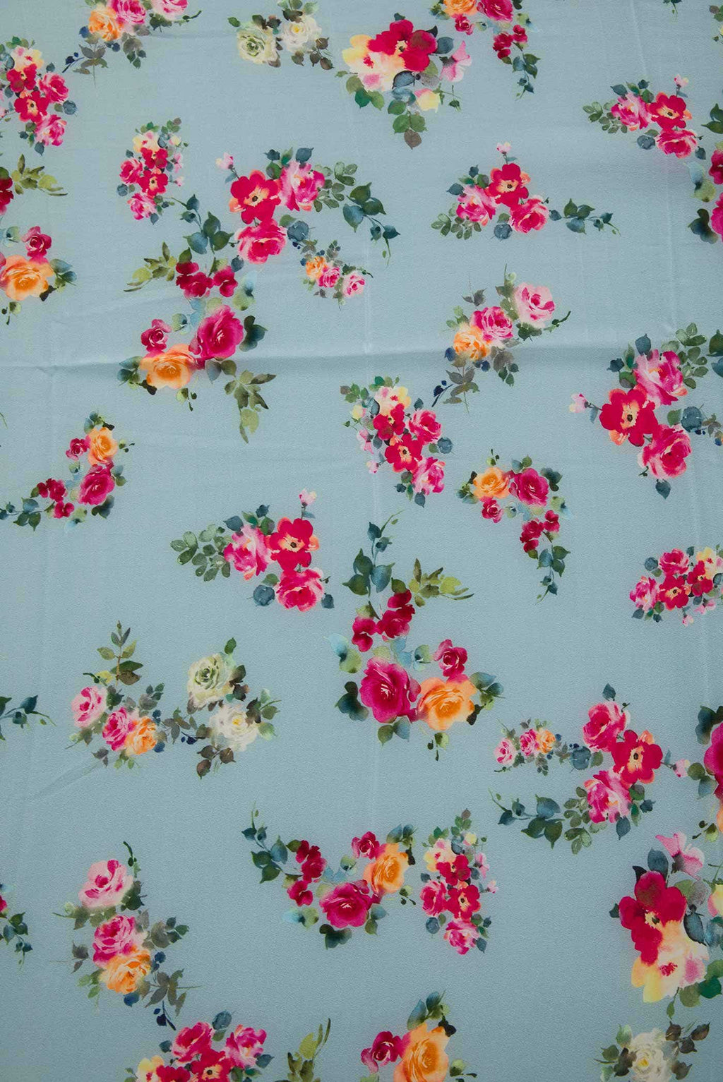 Blue Crepe Dress Material