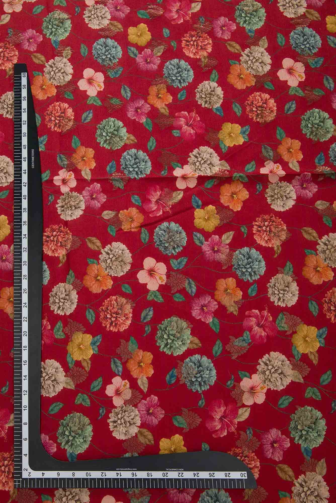Maroon Chanderi Silk Dress Material