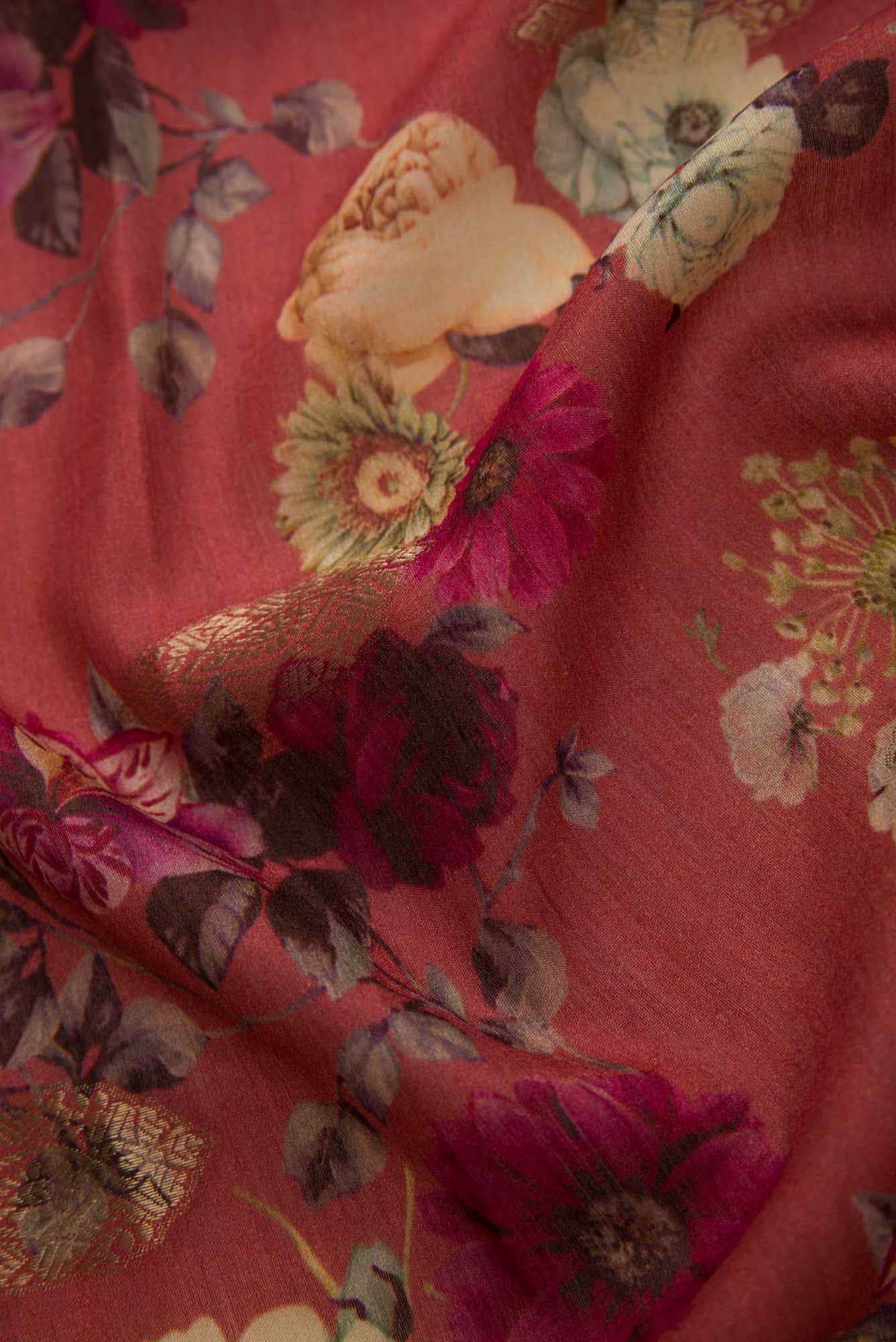 Magenta Chanderi Silk Dress Material
