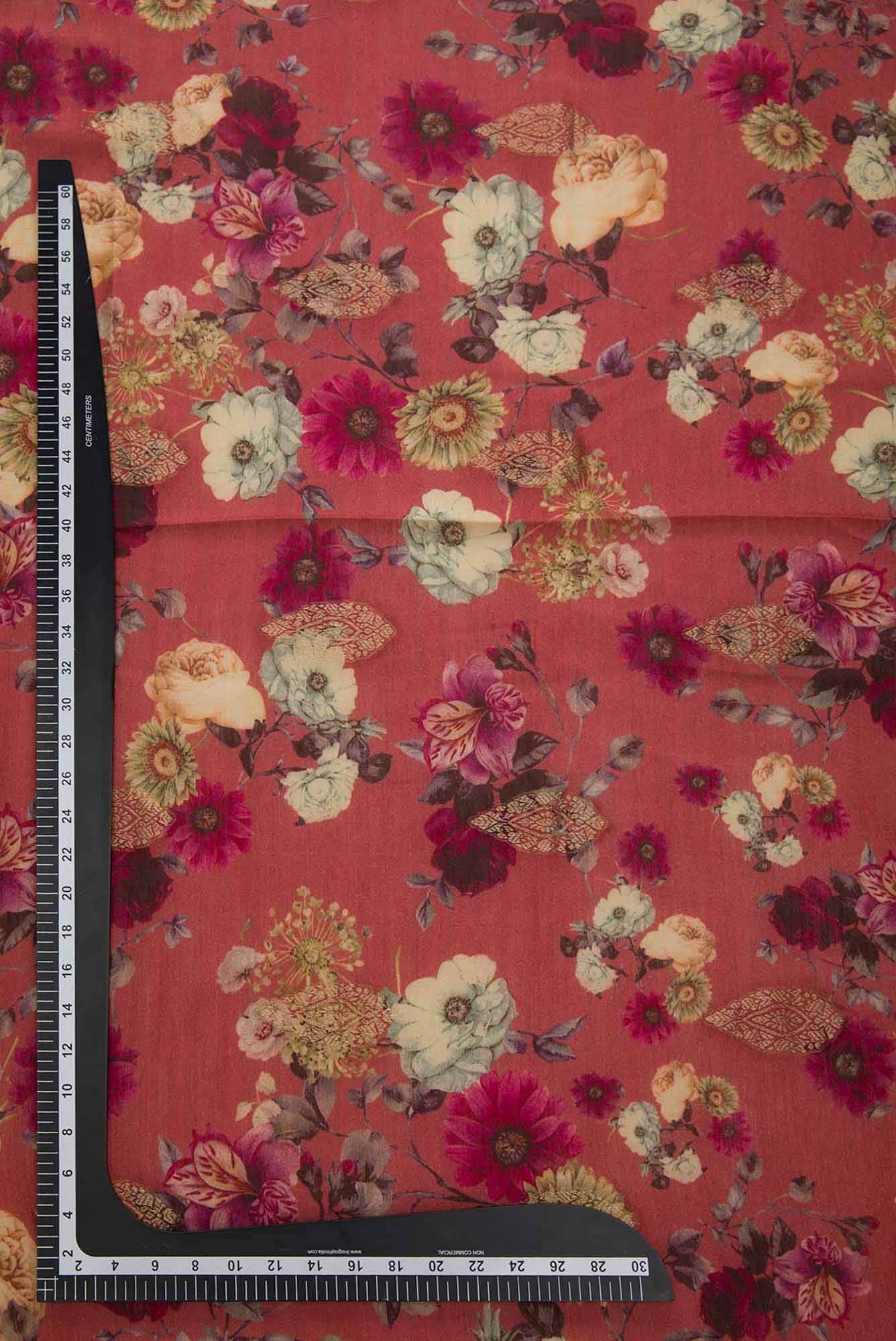 Magenta Chanderi Silk Dress Material