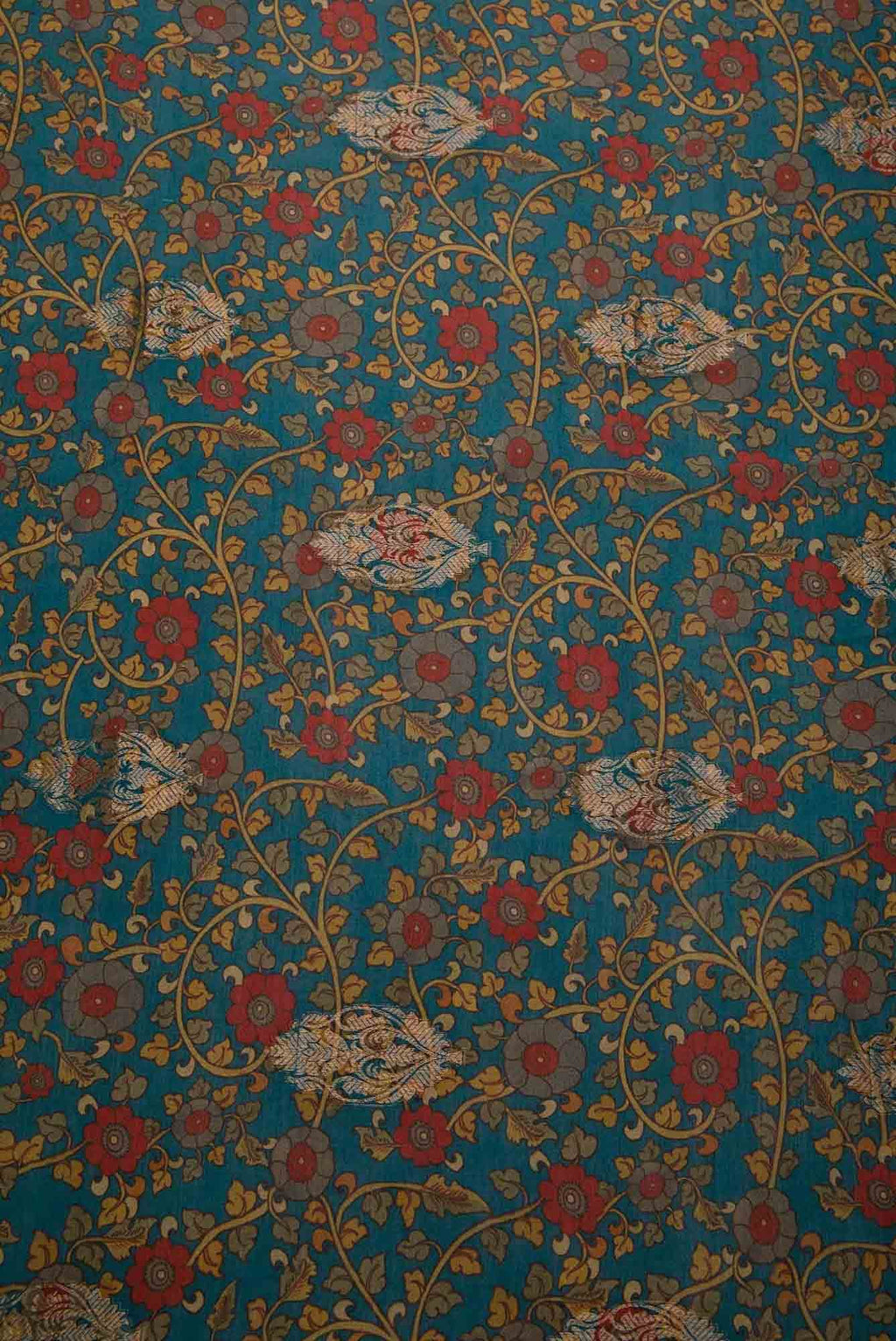 Blue Chanderi Silk Dress Material