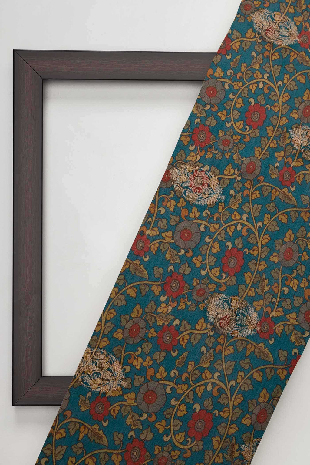 Blue Chanderi Silk Dress Material