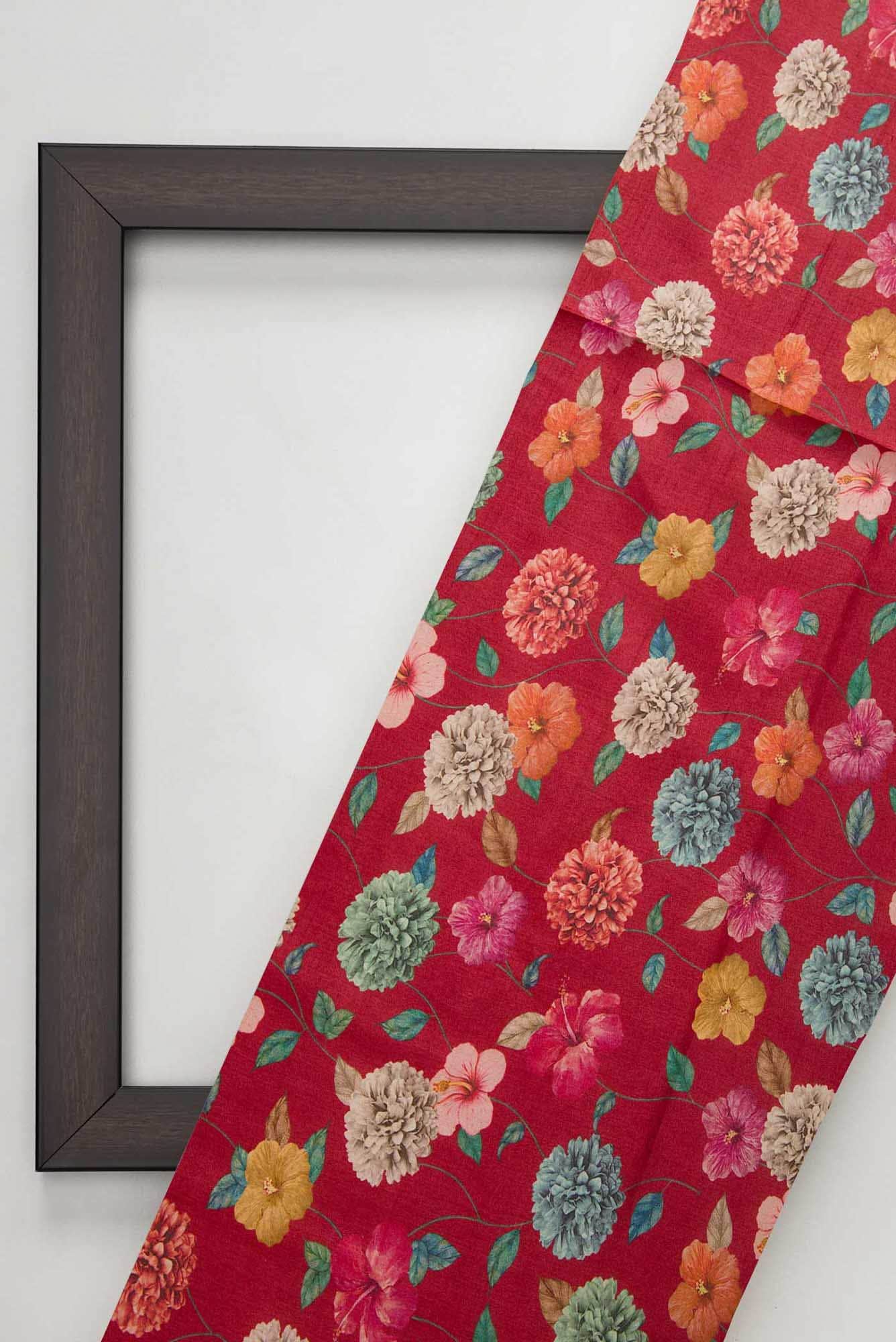 Maroon Tussar Silk Dress Material