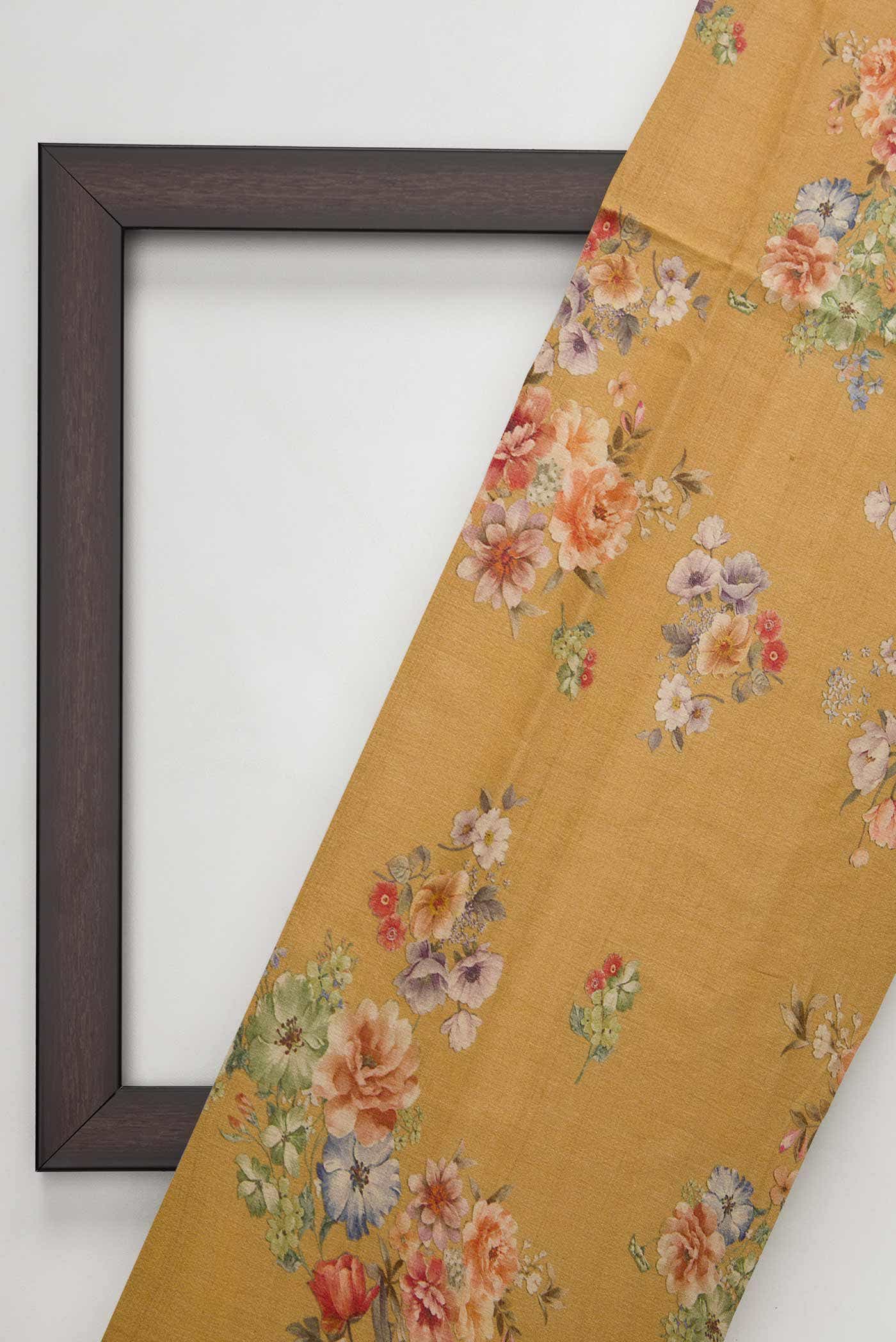 Mustard Tussar Silk Dress Material