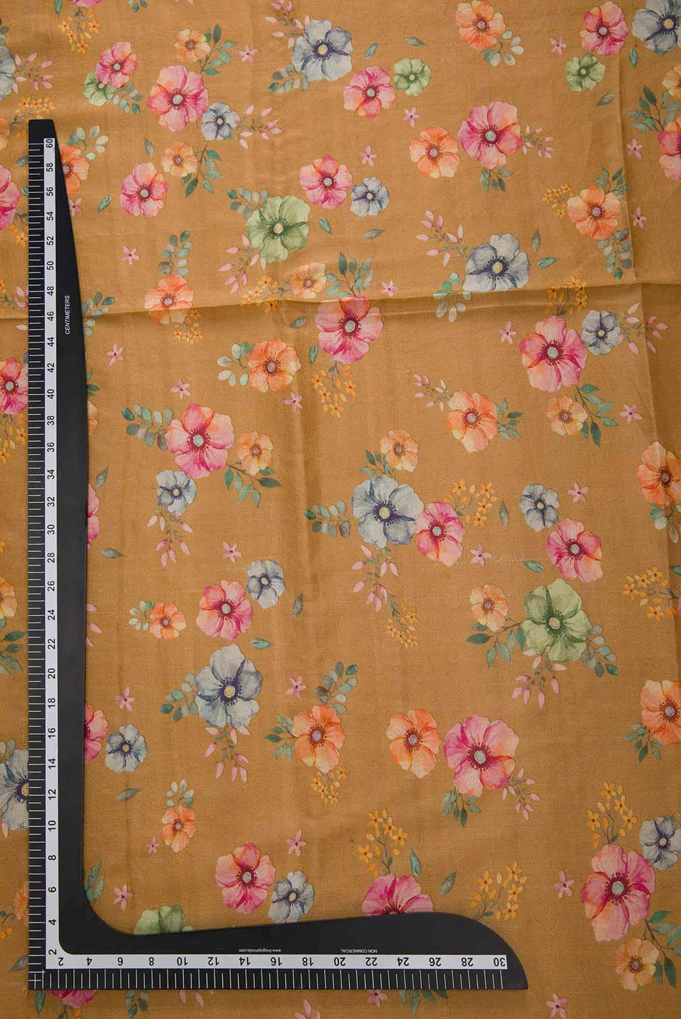 Brown Tussar Silk Dress Material