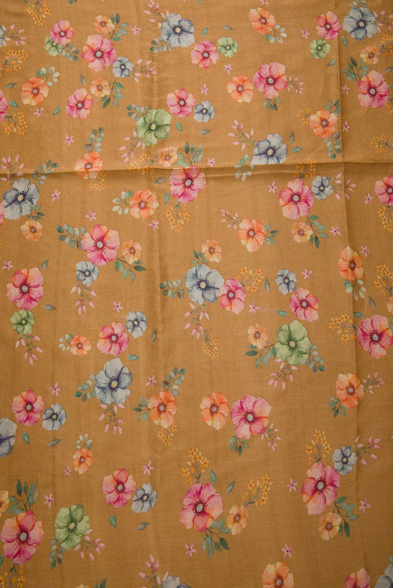 Brown Tussar Silk Dress Material