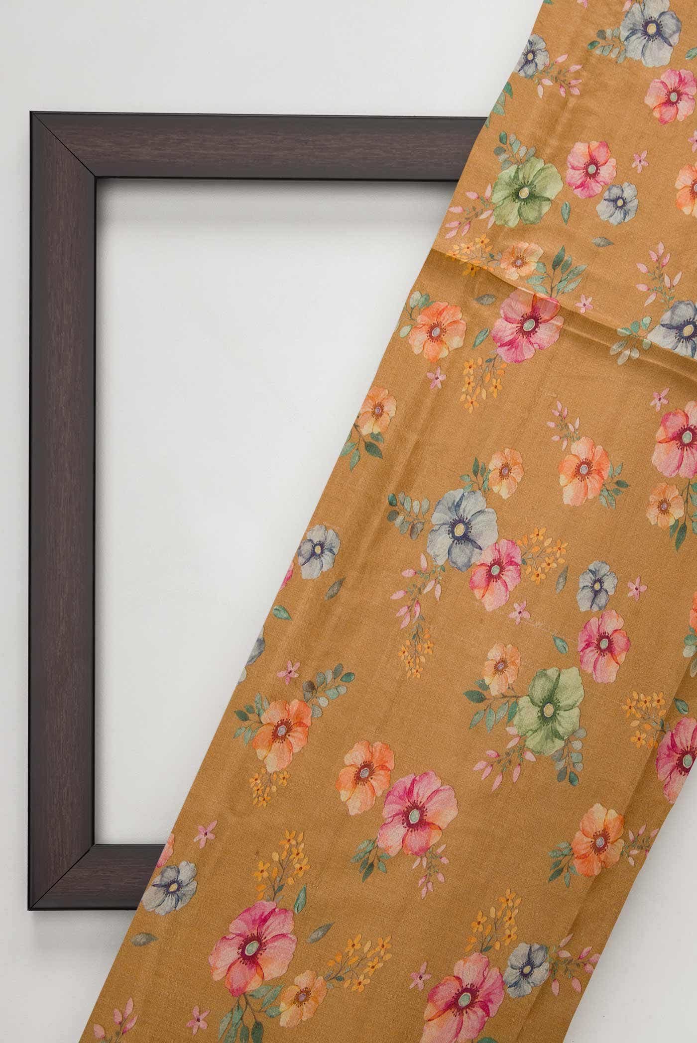 Brown Tussar Silk Dress Material