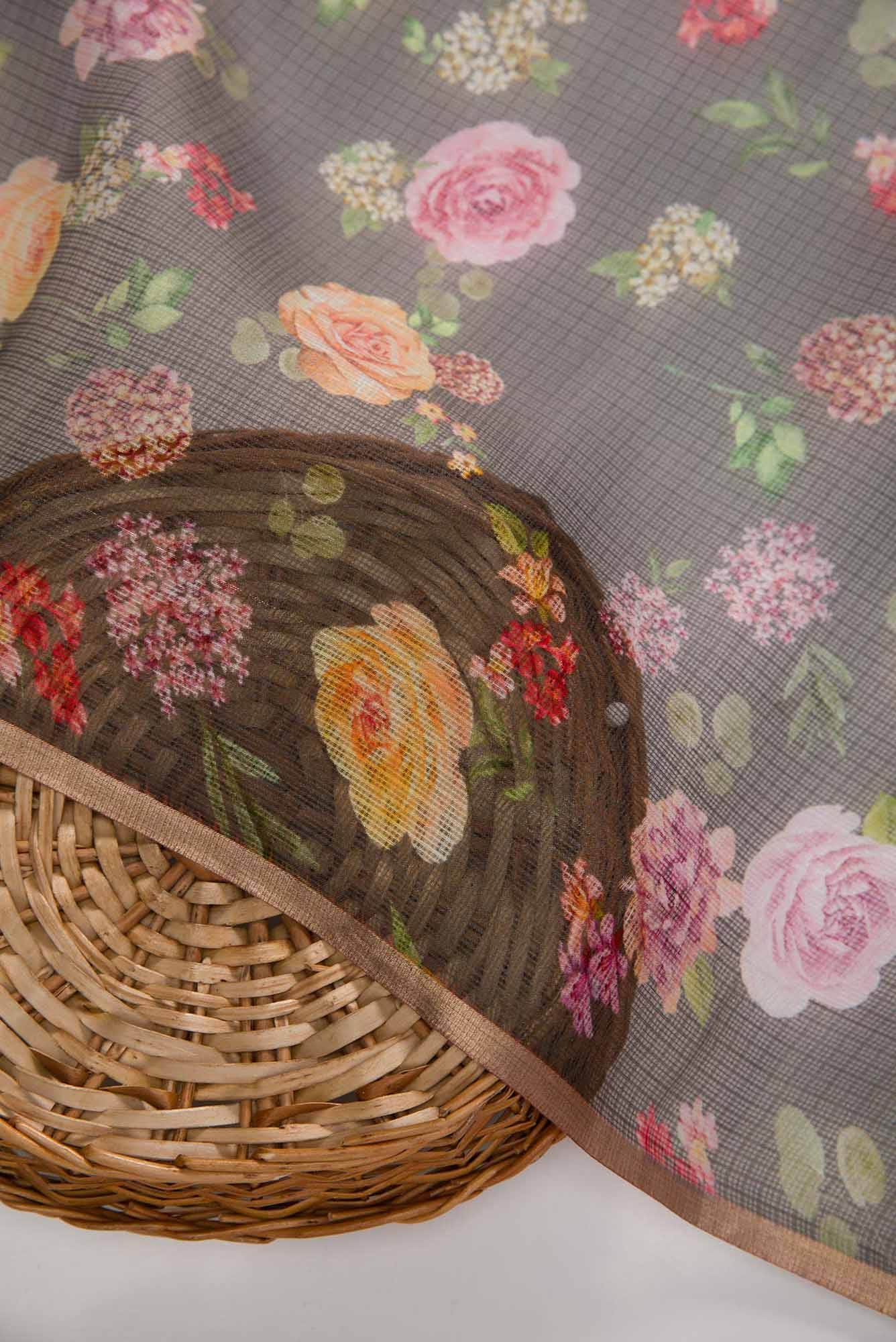 Green Kota Silk Dress Material
