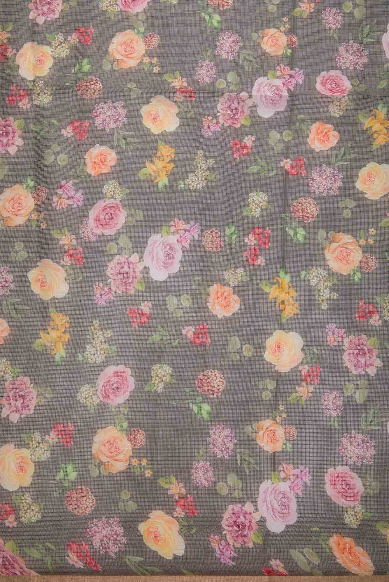Green Kota Silk Dress Material