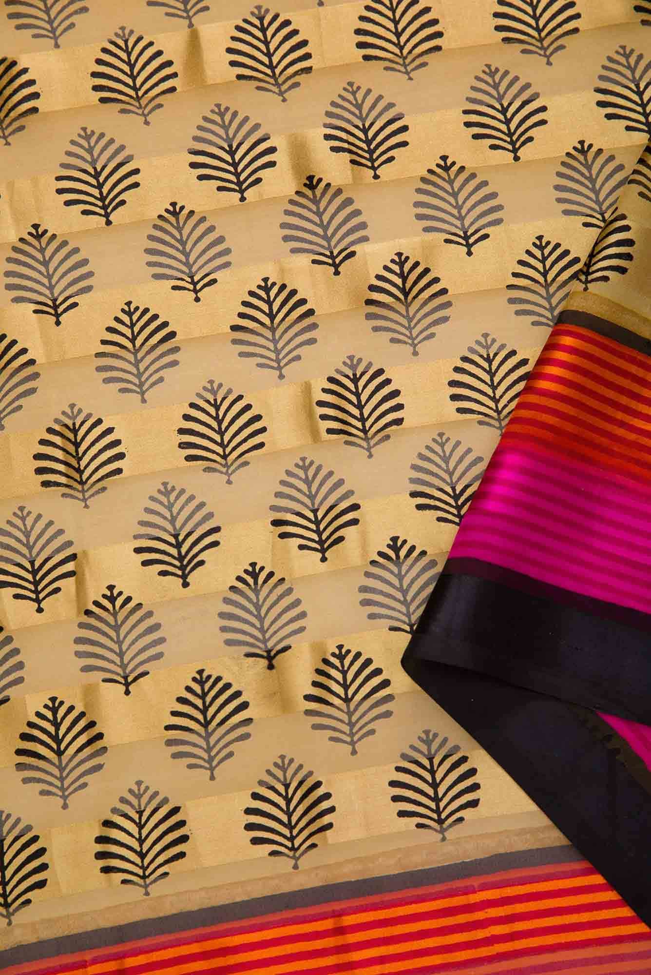 Gold Crepe Dress Material