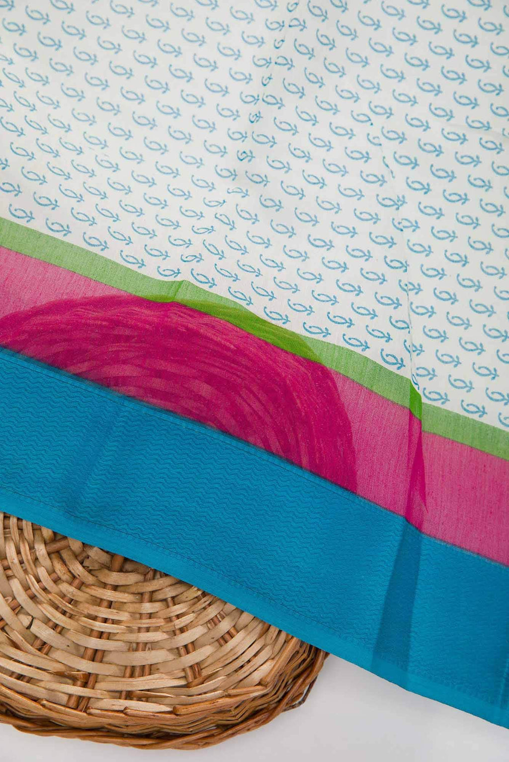 Off White Chanderi Silk Dress Material