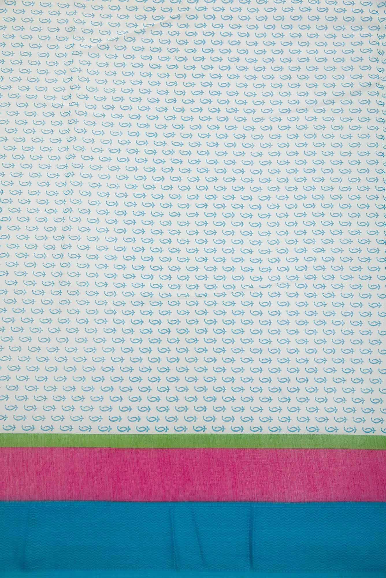 Off White Chanderi Silk Dress Material