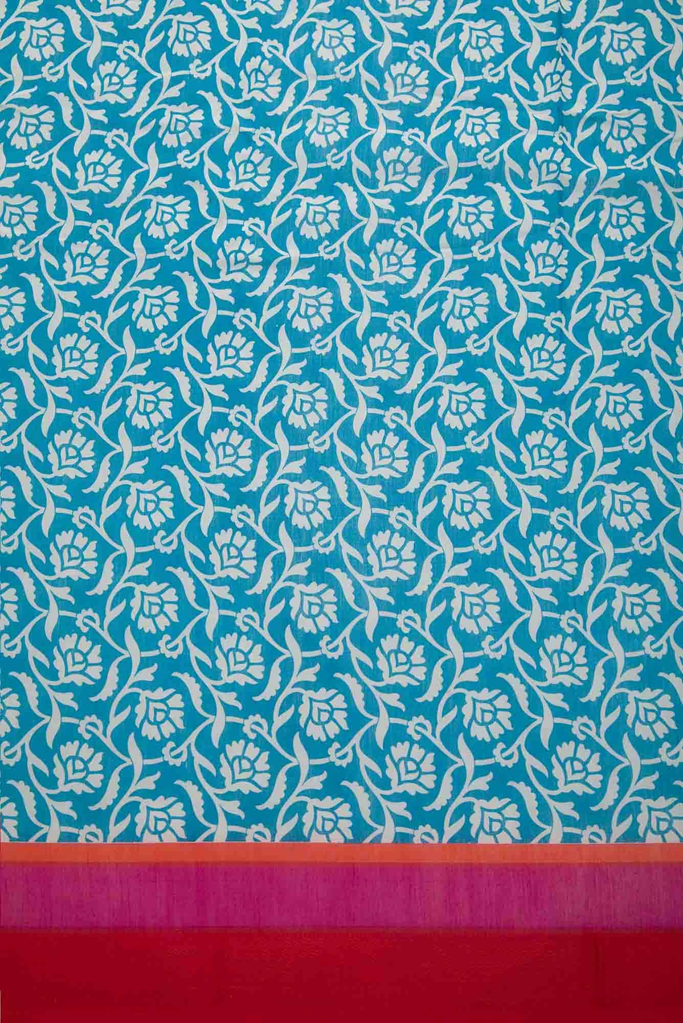 Blue Chanderi Silk Dress Material