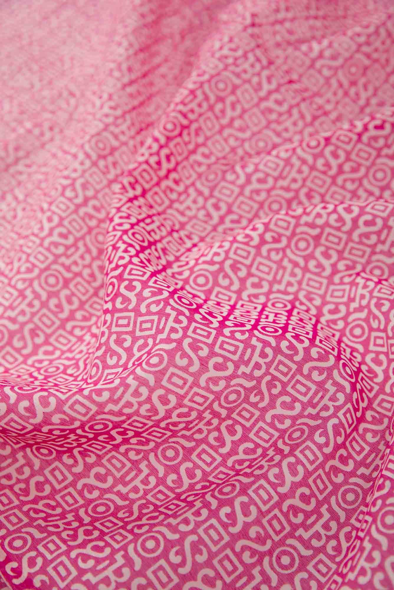 Pink Chanderi Silk Dress Material