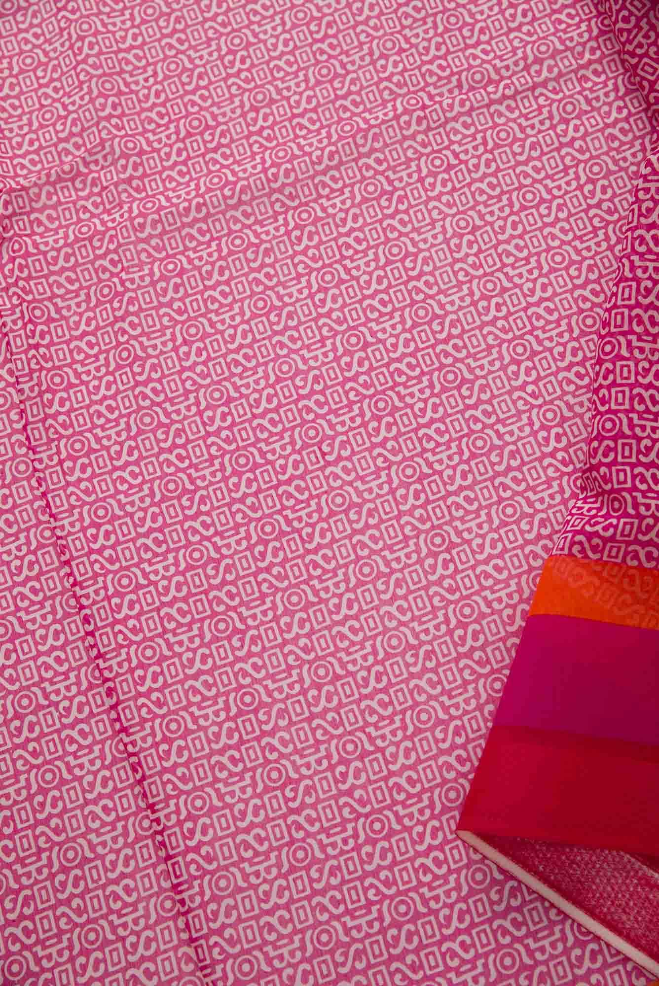 Pink Chanderi Silk Dress Material