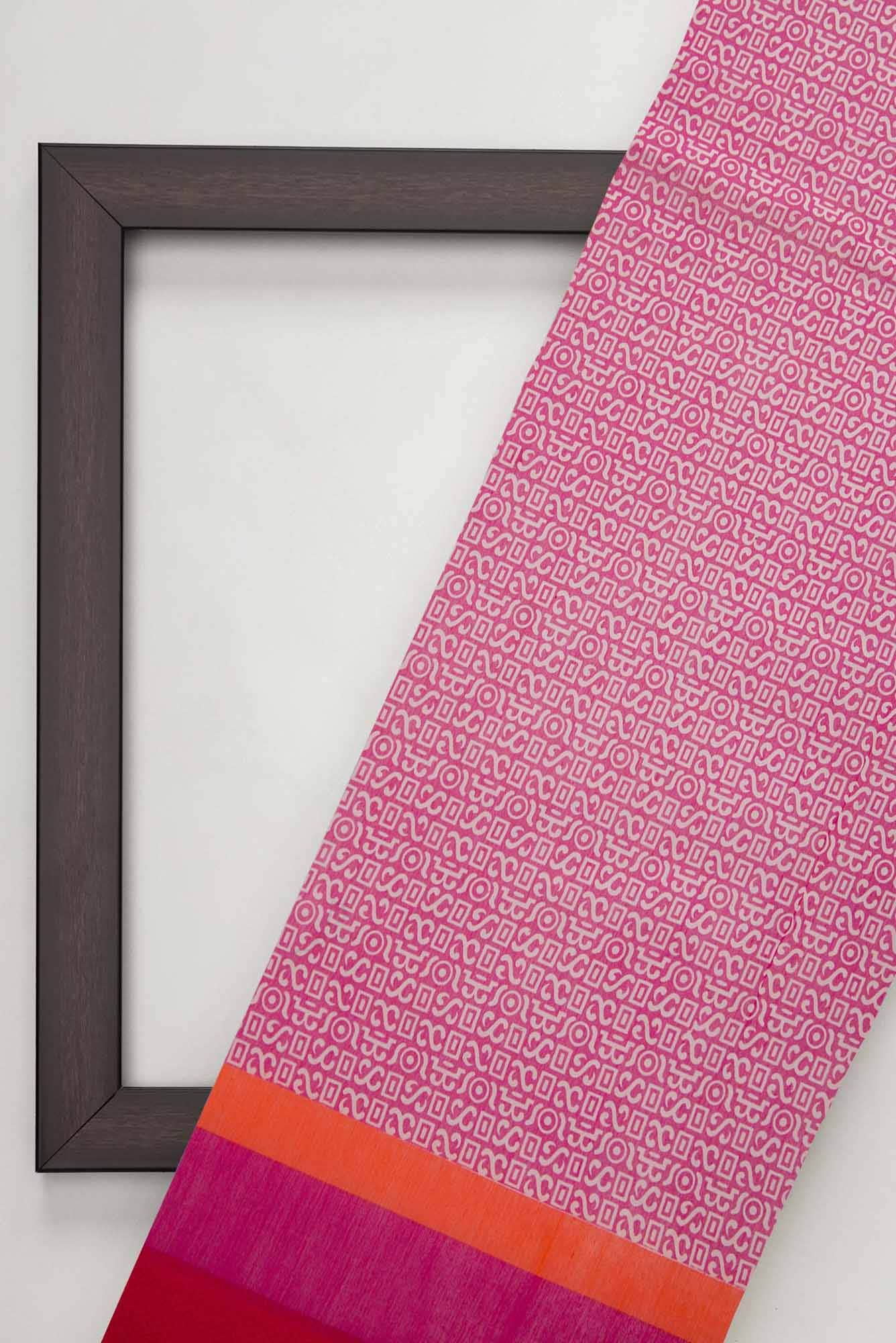 Pink Chanderi Silk Dress Material
