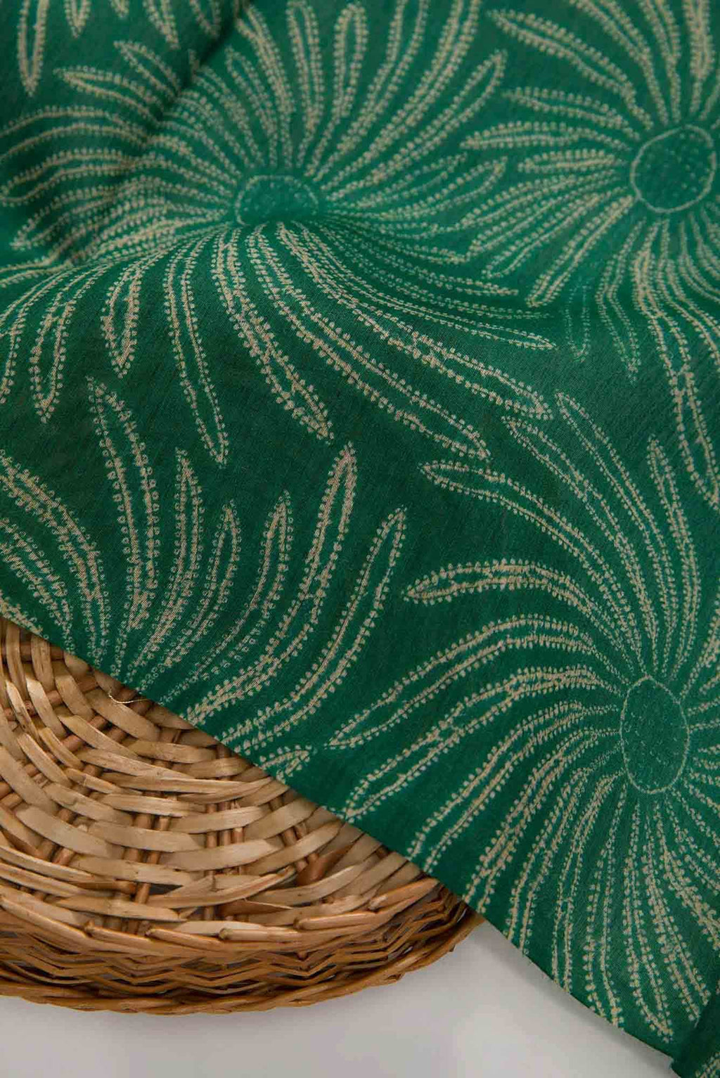 Green Chanderi Silk Dress Material