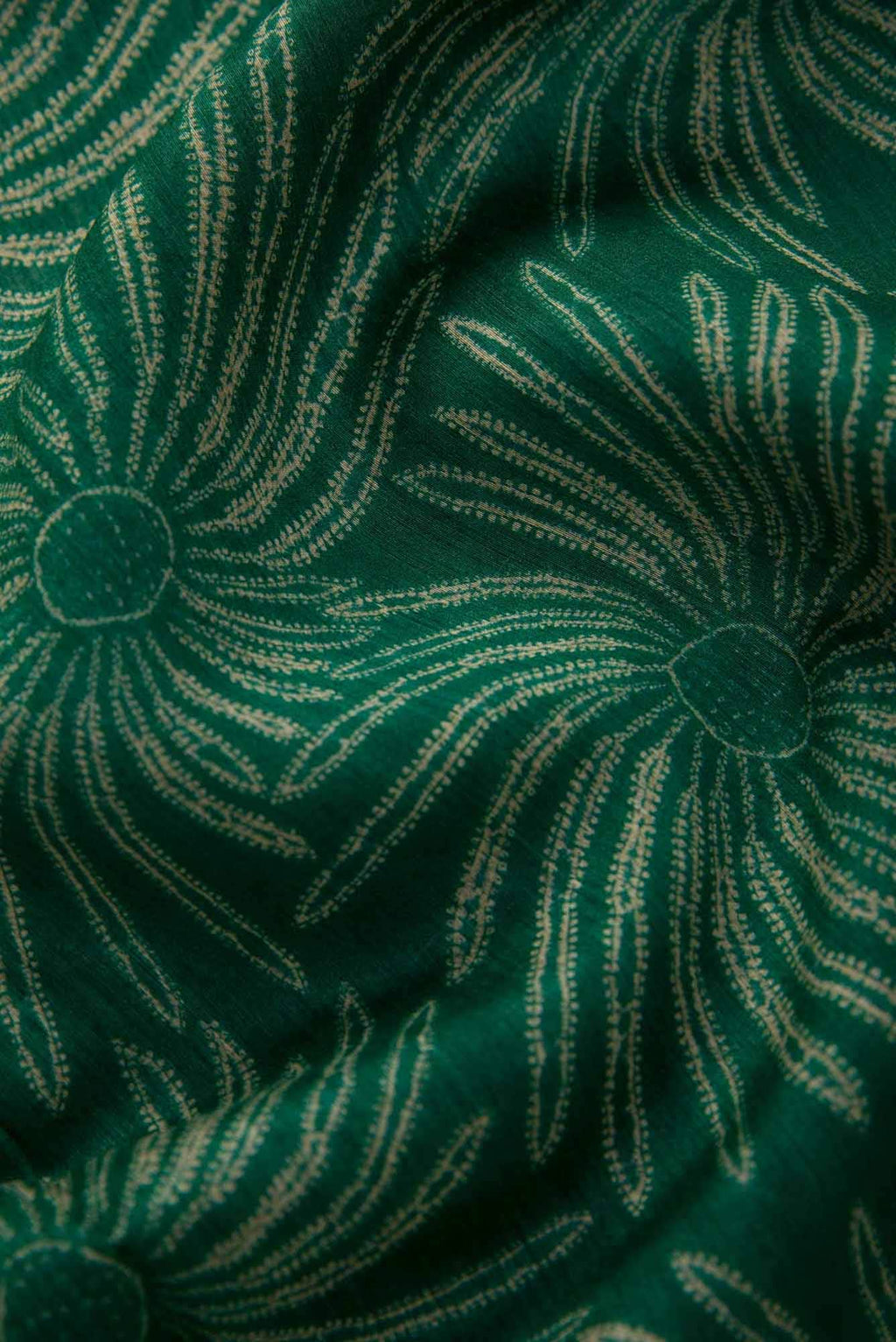 Green Chanderi Silk Dress Material