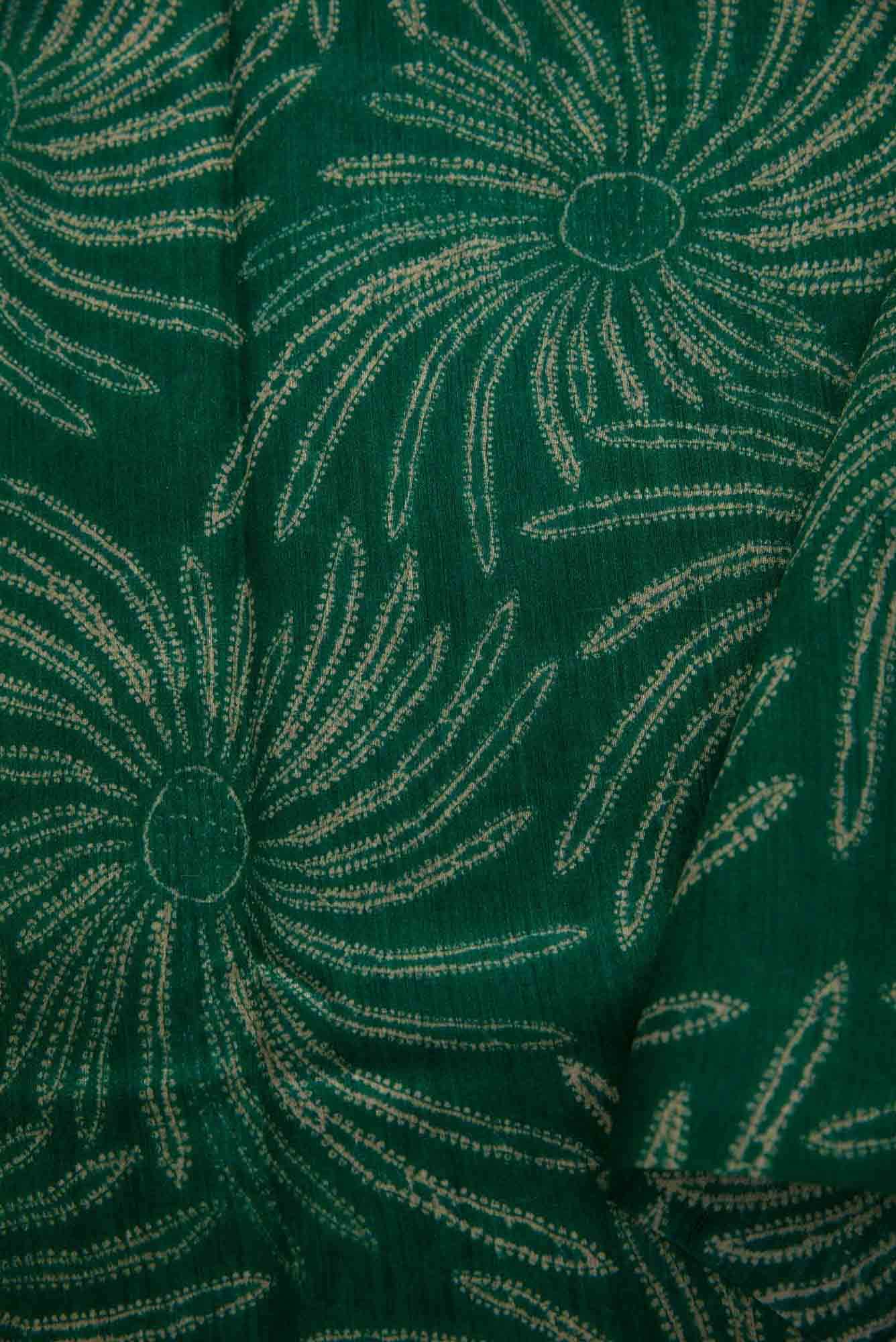 Green Chanderi Silk Dress Material