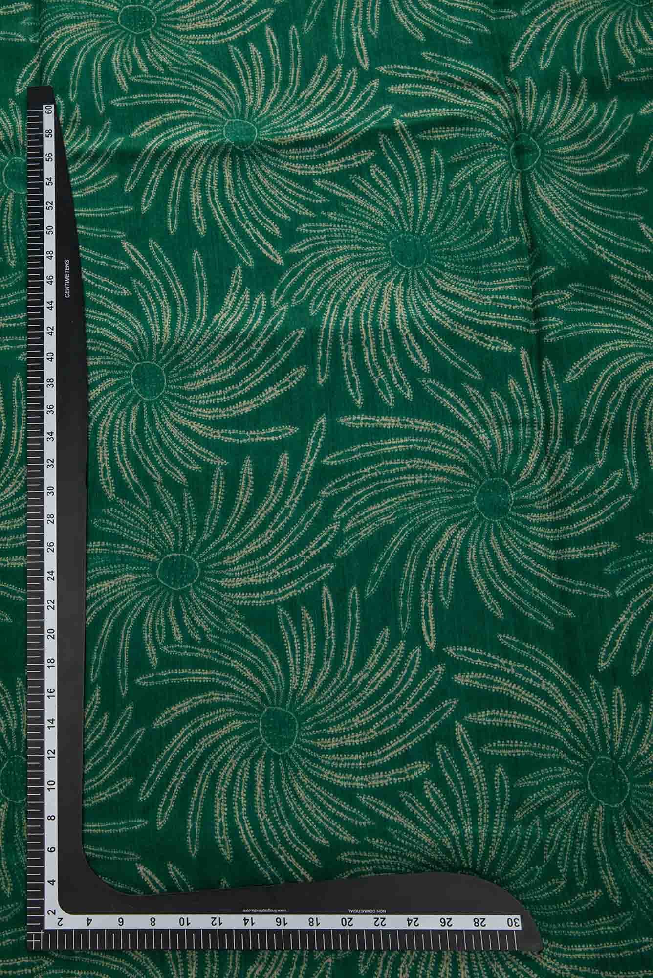 Green Chanderi Silk Dress Material