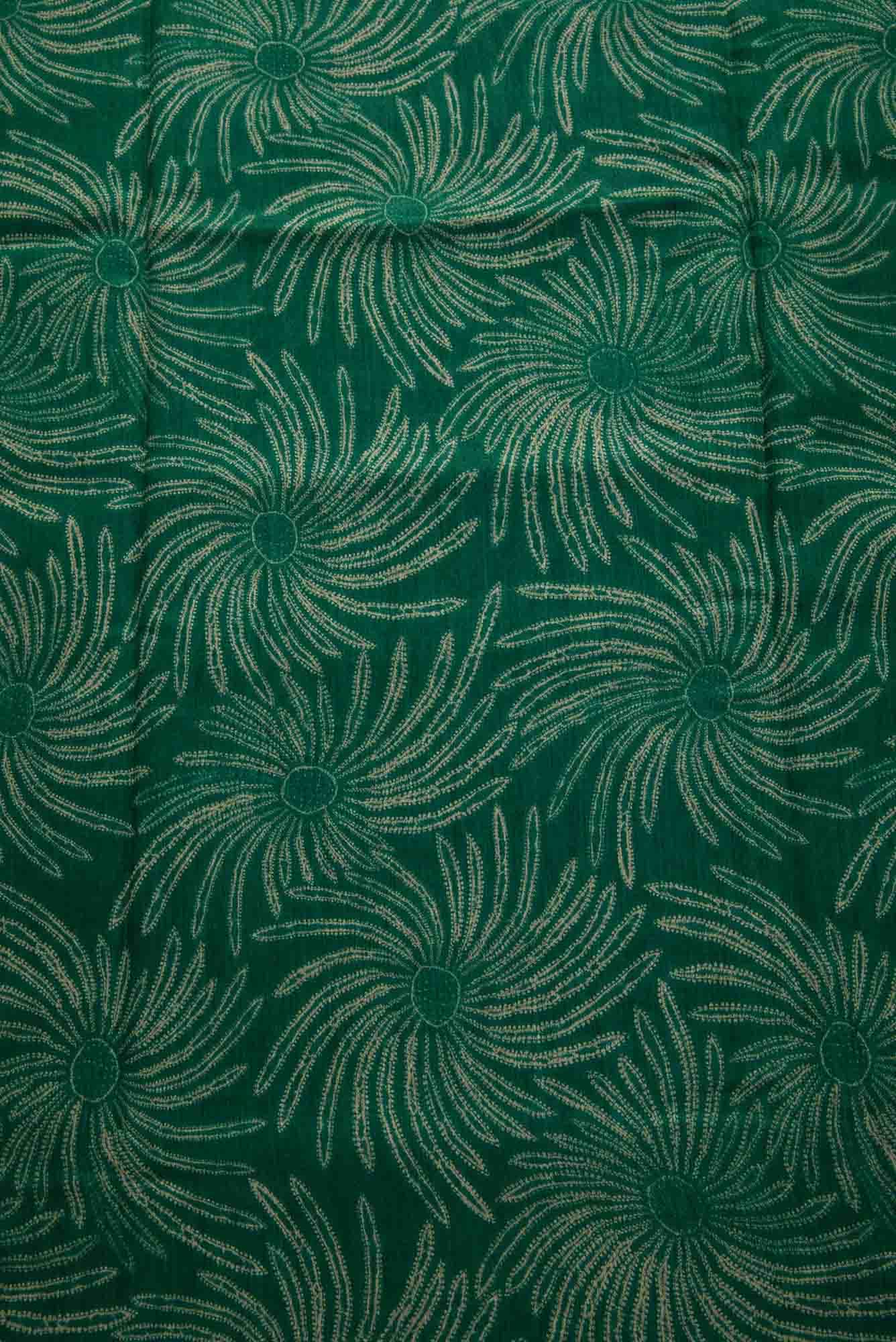 Green Chanderi Silk Dress Material