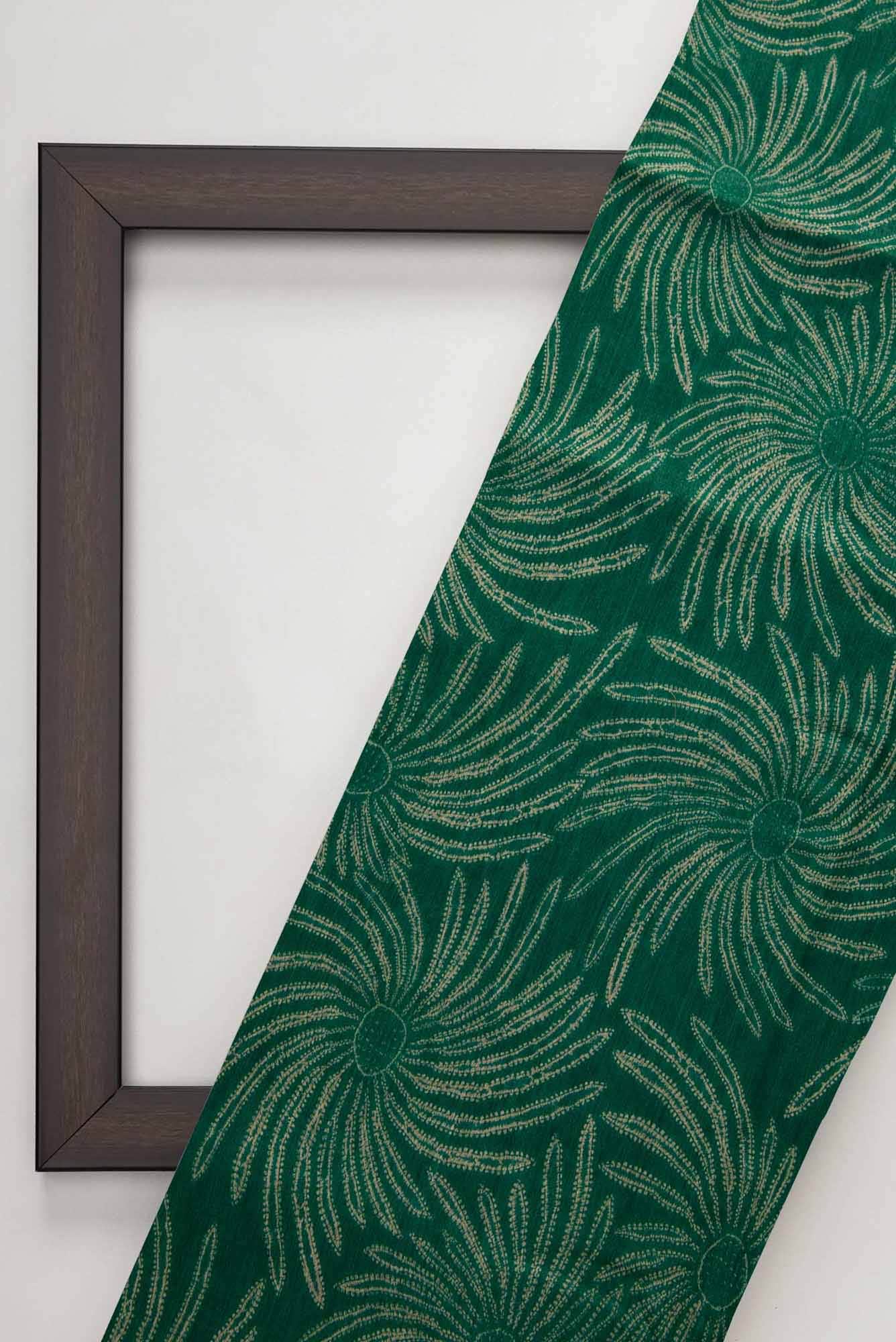 Green Chanderi Silk Dress Material