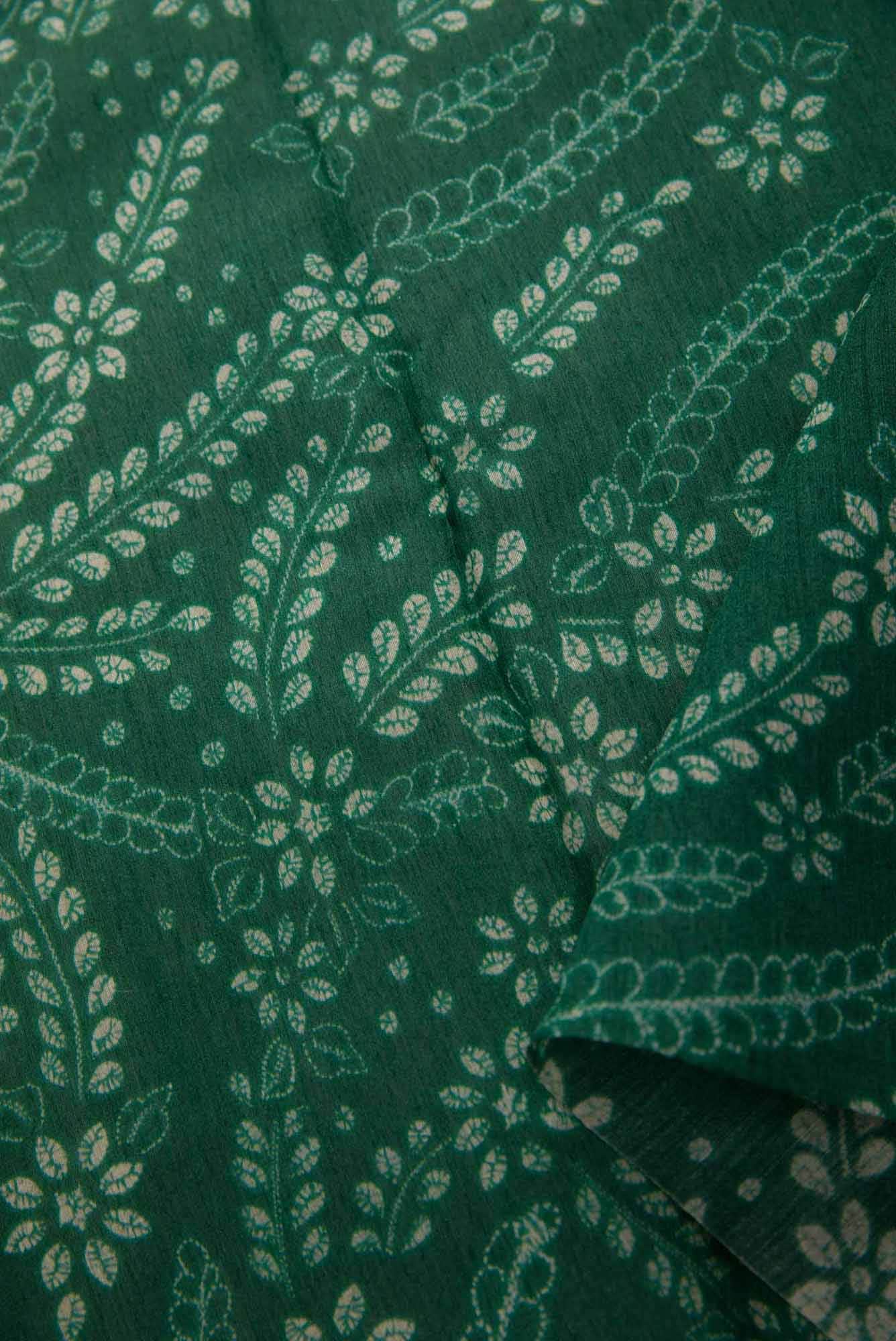 Green Chanderi Silk Dress Material