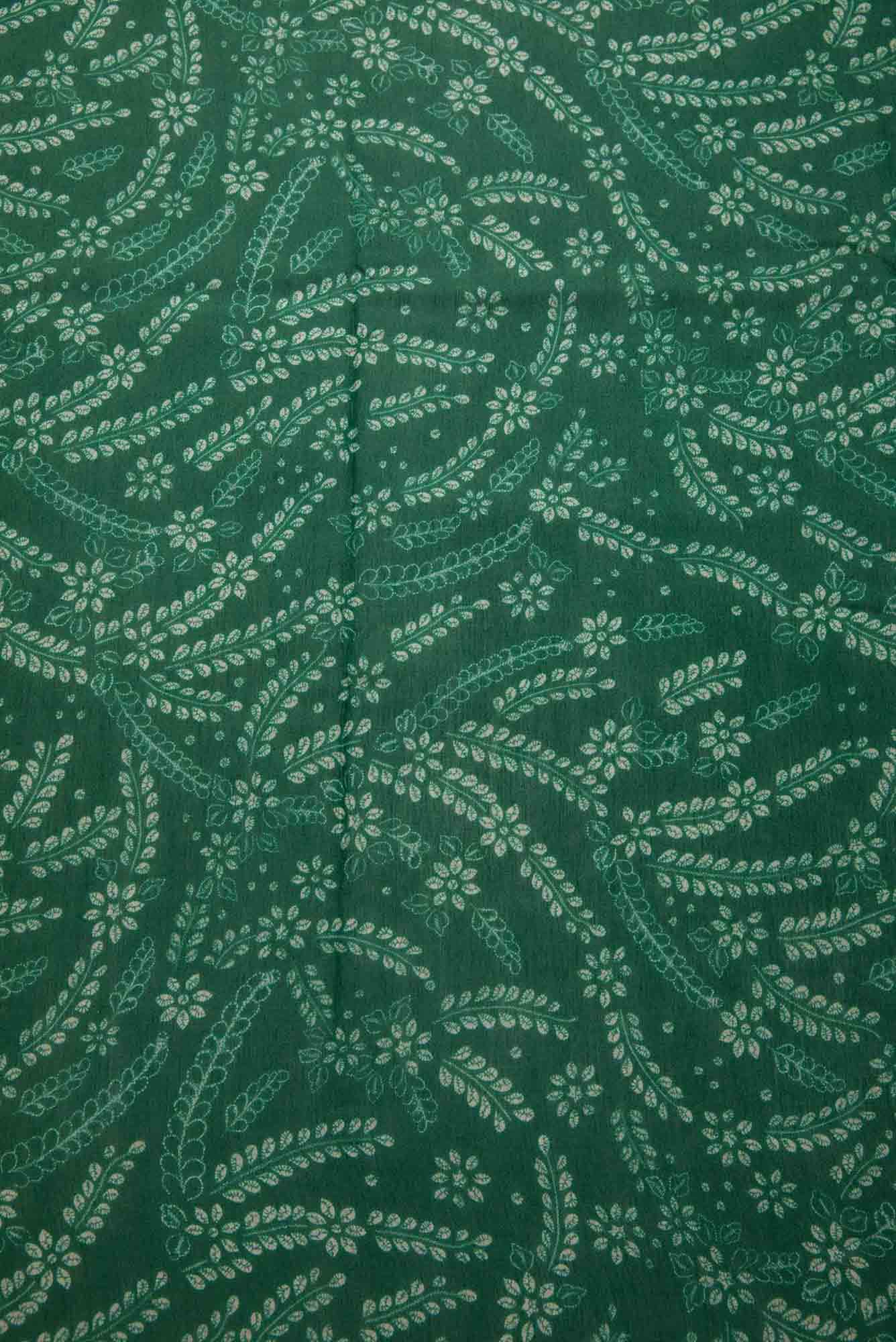 Green Chanderi Silk Dress Material