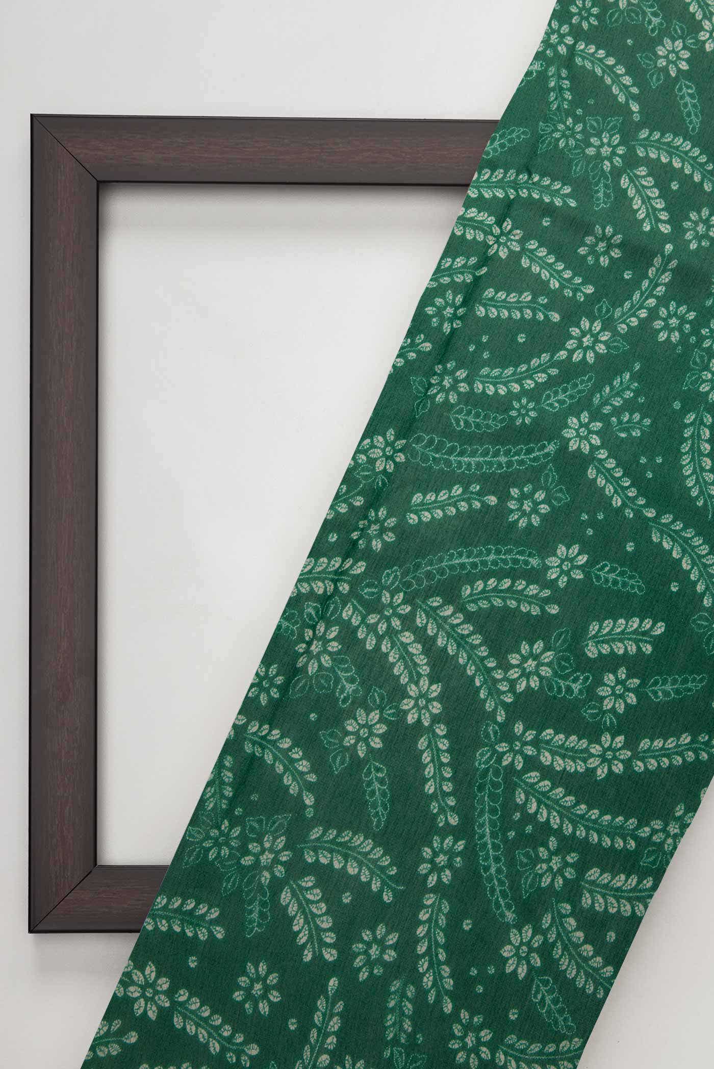 Green Chanderi Silk Dress Material