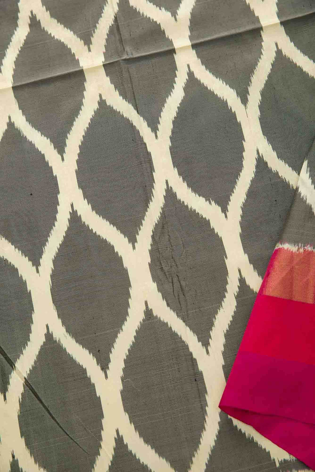 Grey Double Ikat Dress Material