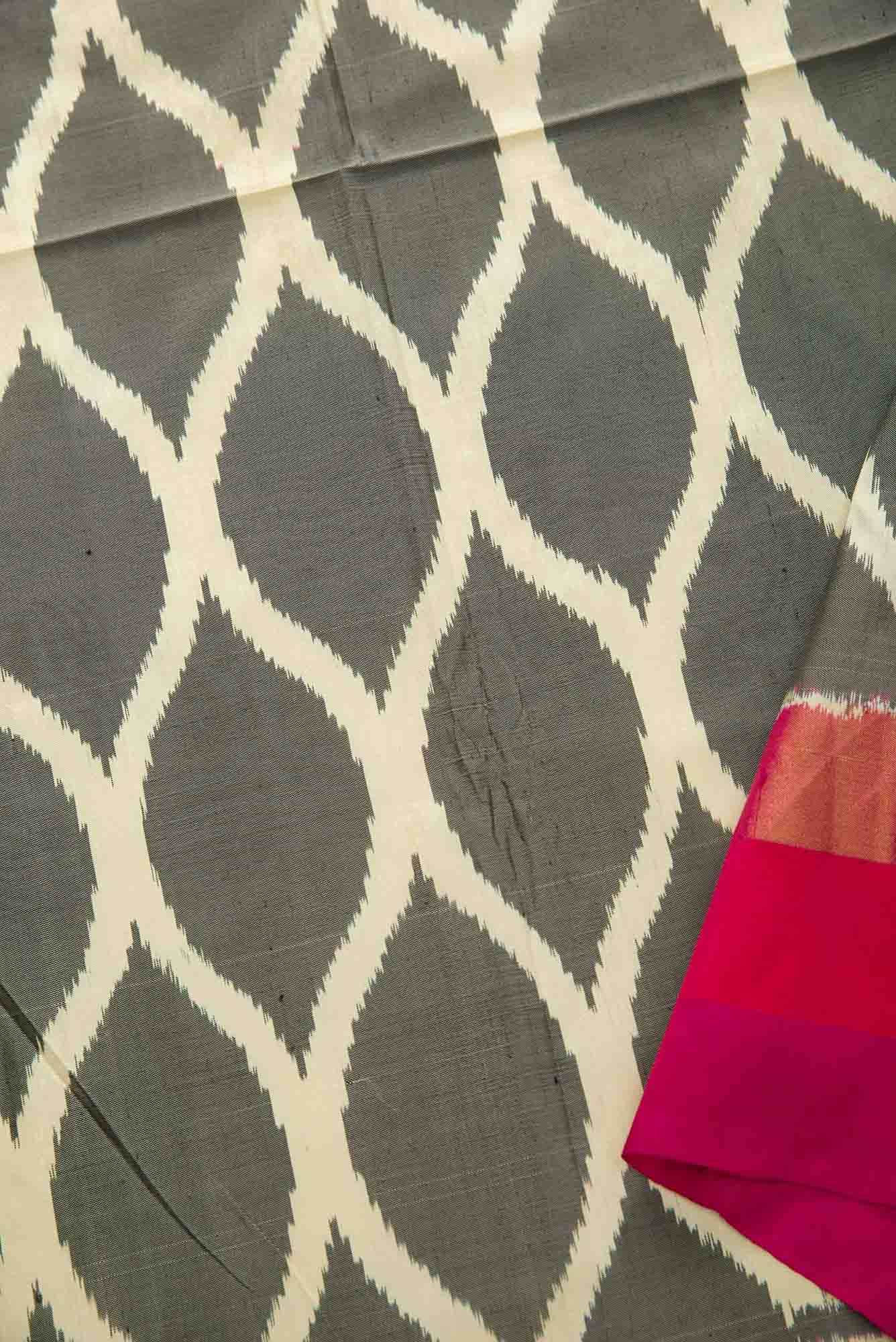 Grey Double Ikat Dress Material
