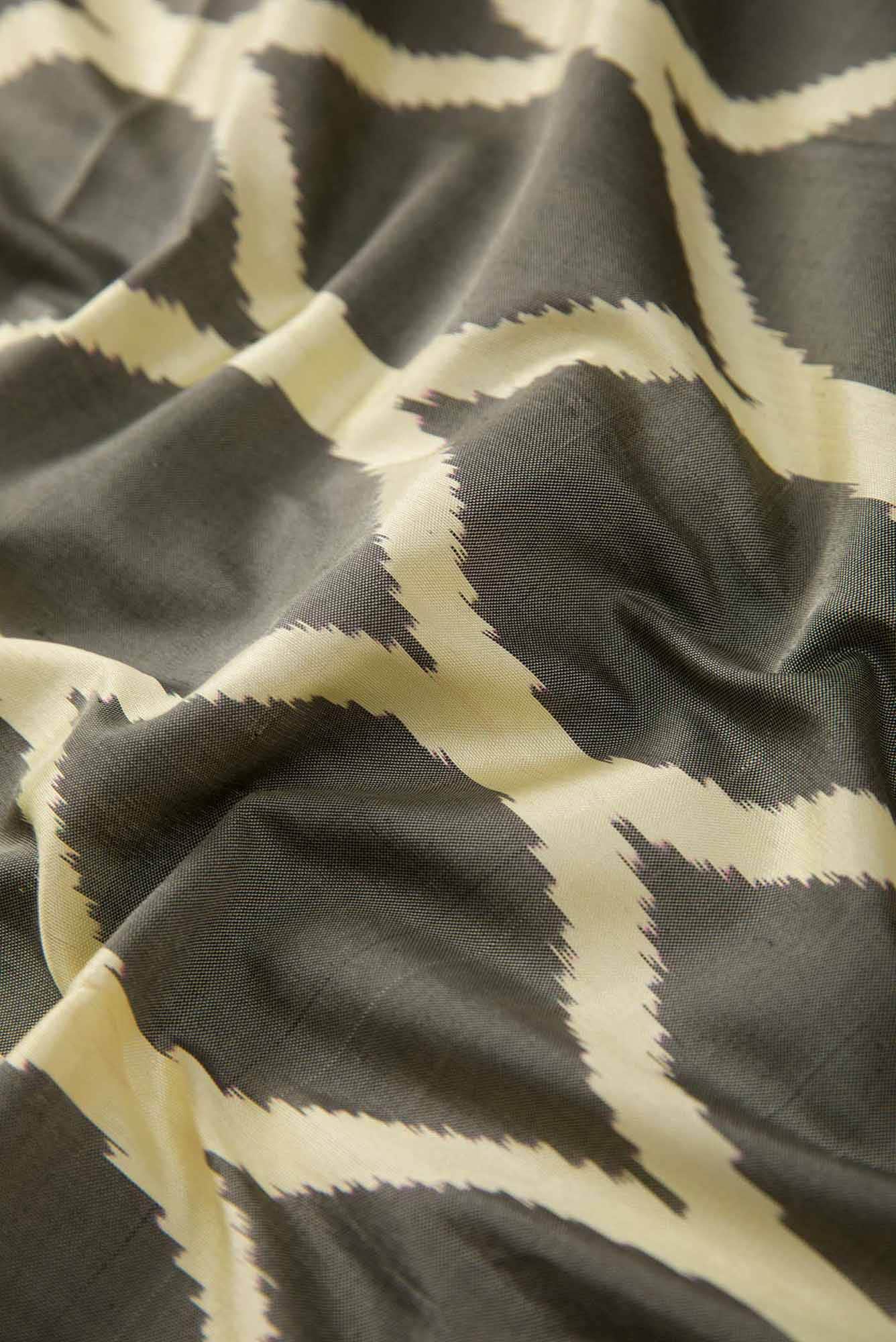 Grey Double Ikat Dress Material