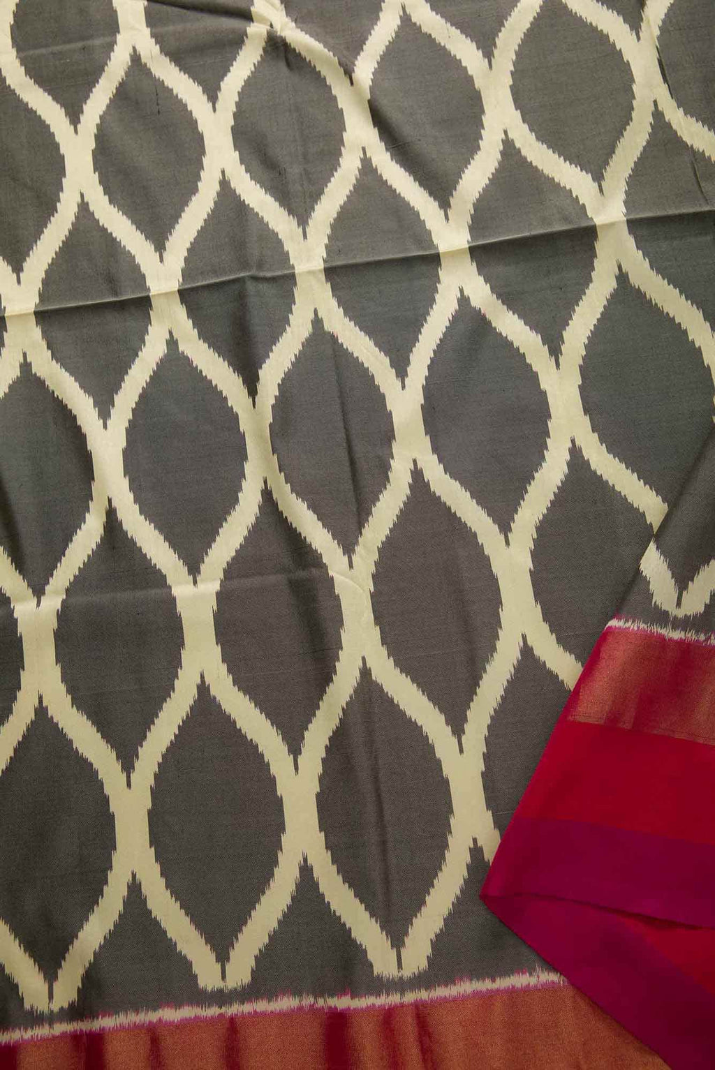 Grey Double Ikat Dress Material