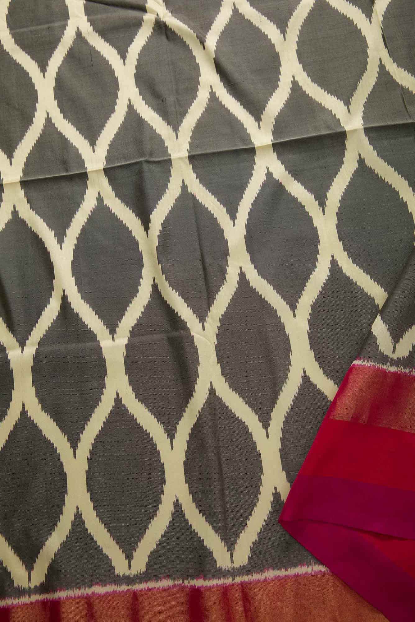 Grey Double Ikat Dress Material