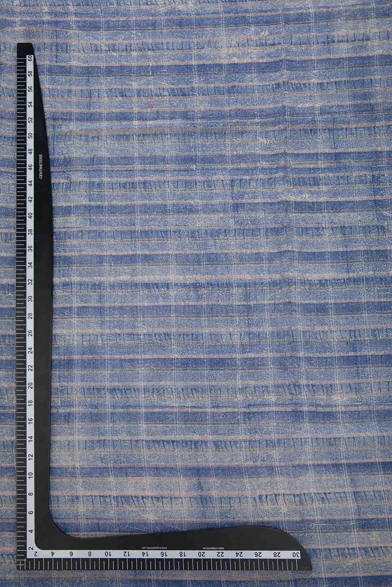 Blue Tussar Silk Dress Material