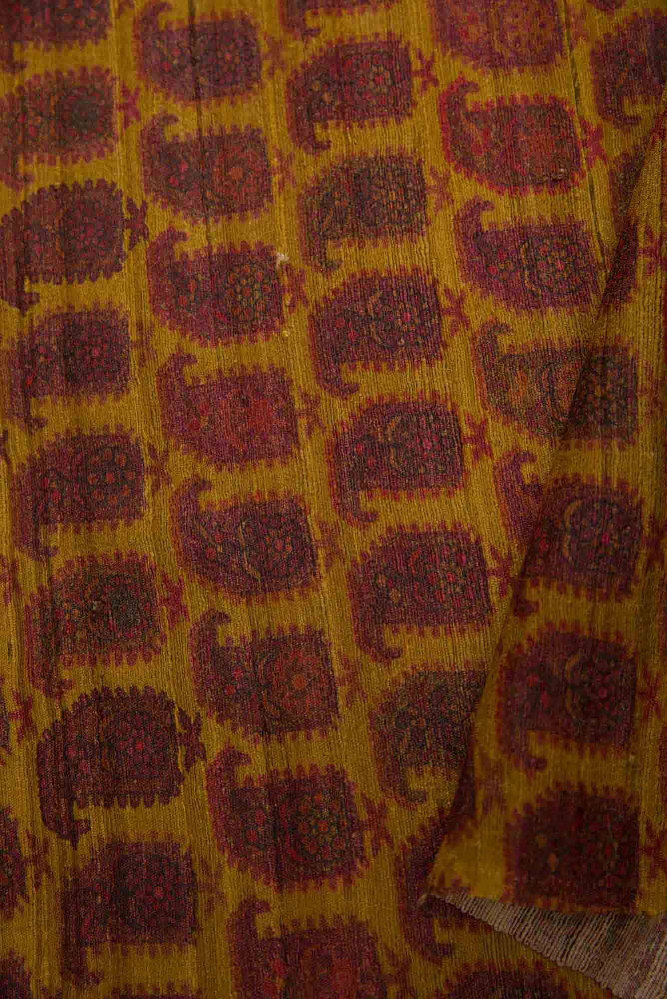 Mustard Tussar Silk Dress Material