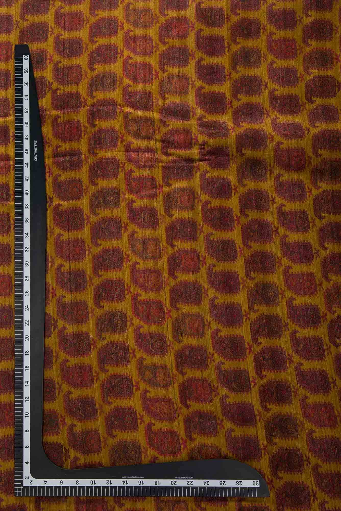 Mustard Tussar Silk Dress Material