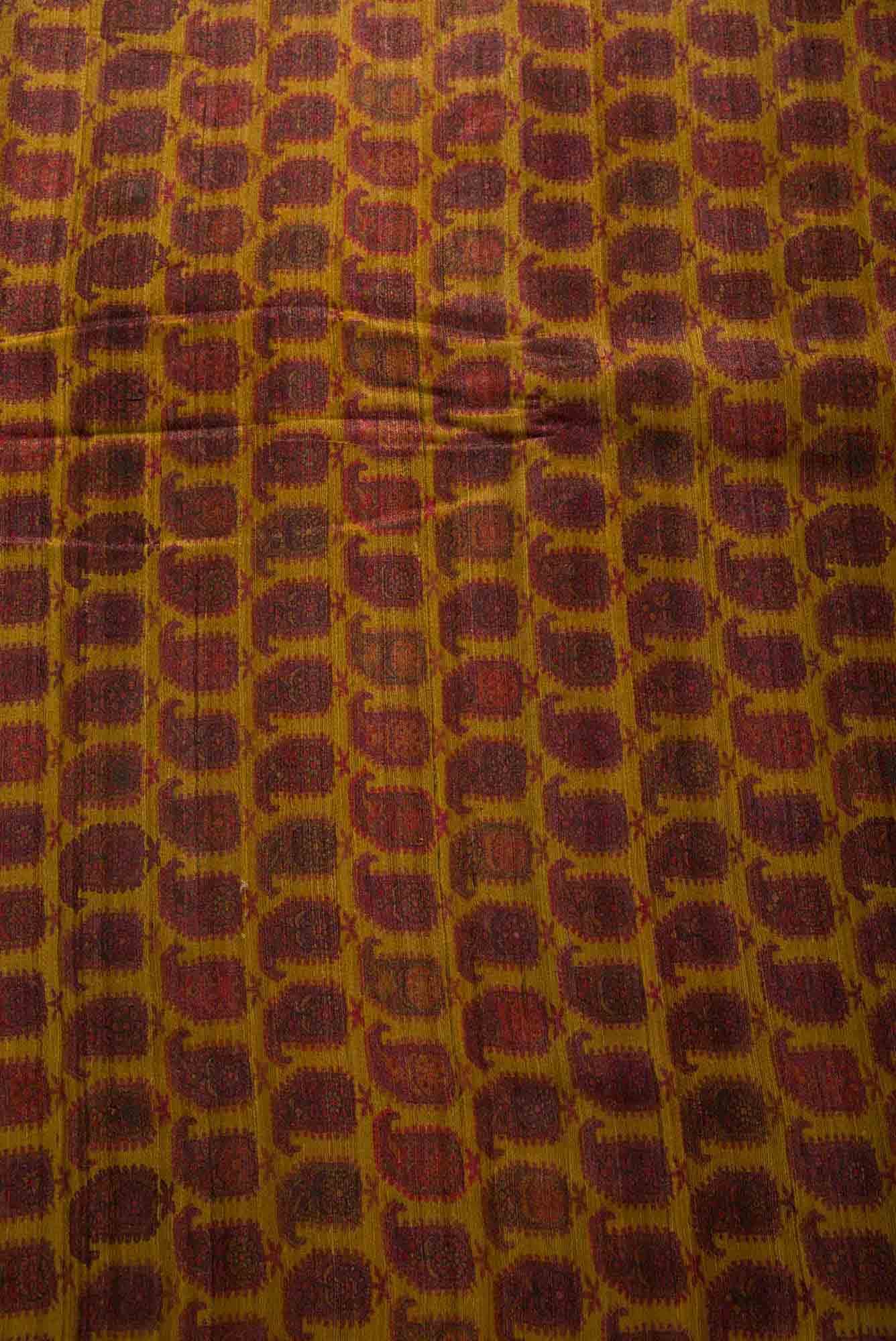 Mustard Tussar Silk Dress Material