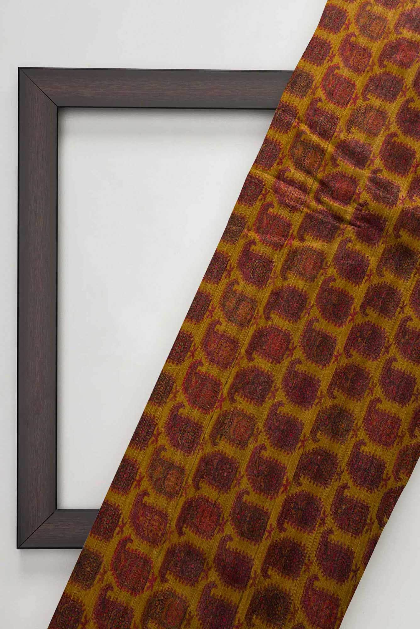 Mustard Tussar Silk Dress Material