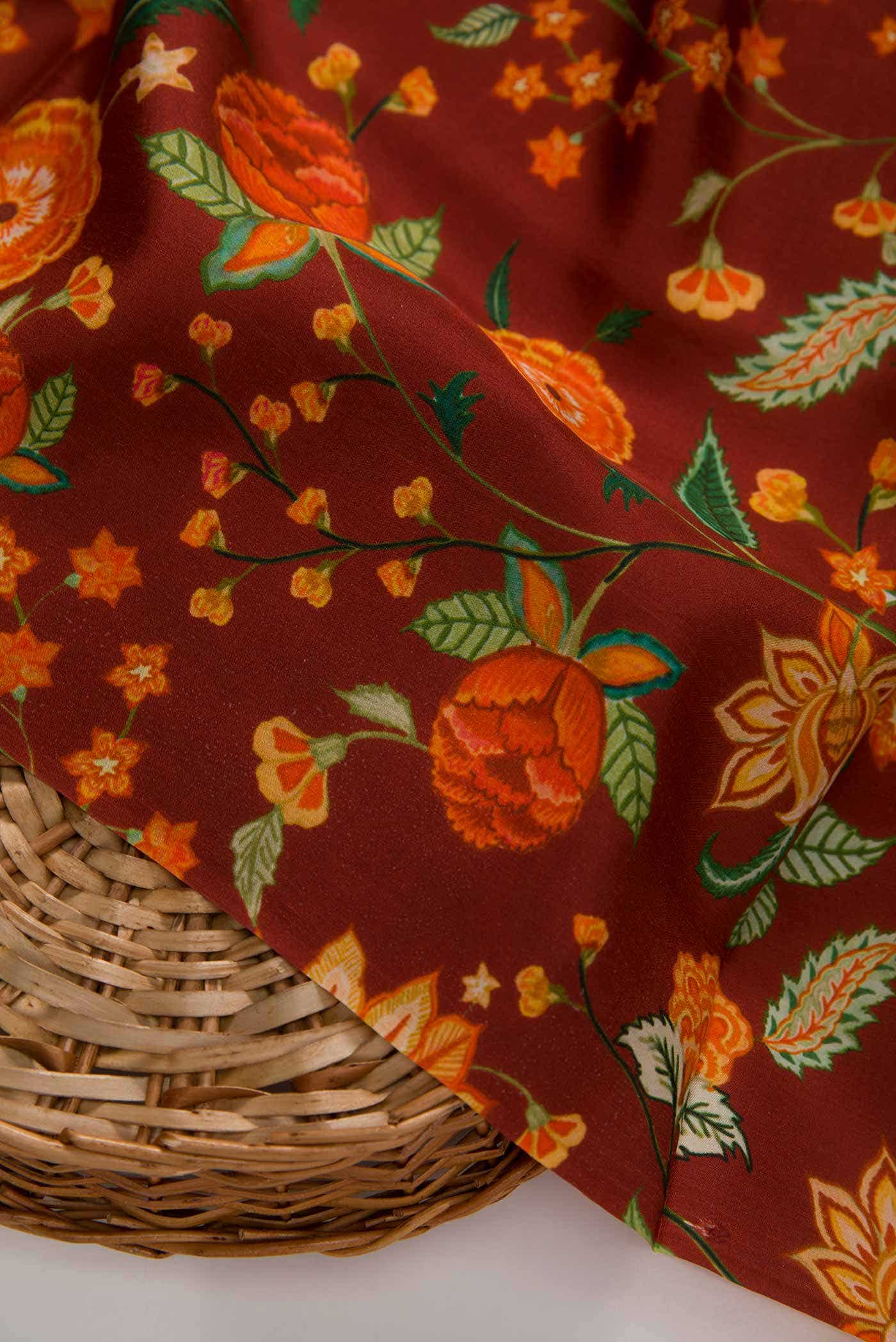 Maroon Crepe Dress Material