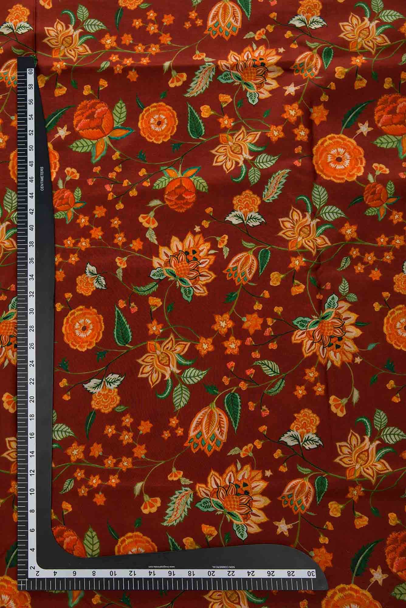 Maroon Crepe Dress Material