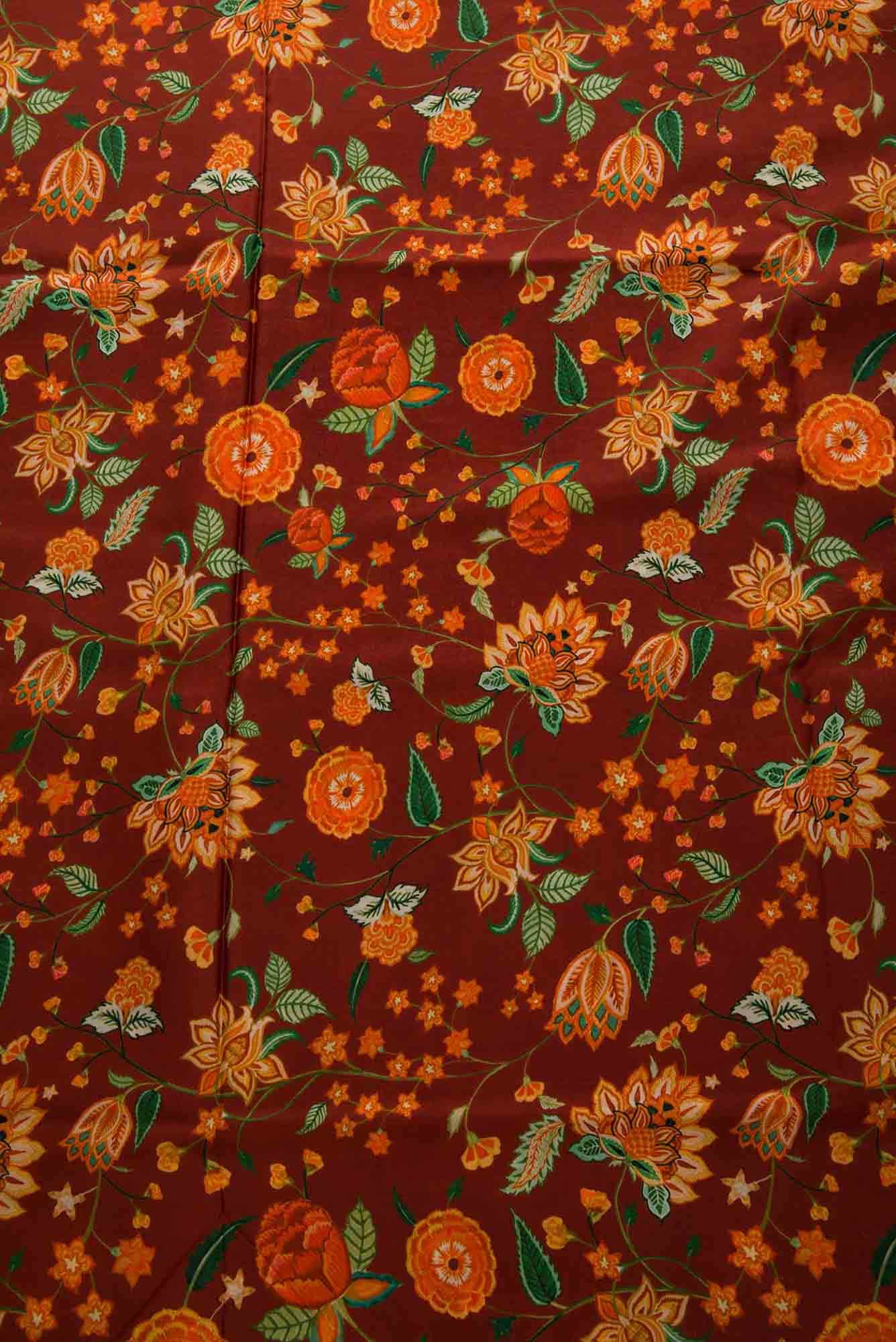 Maroon Crepe Dress Material