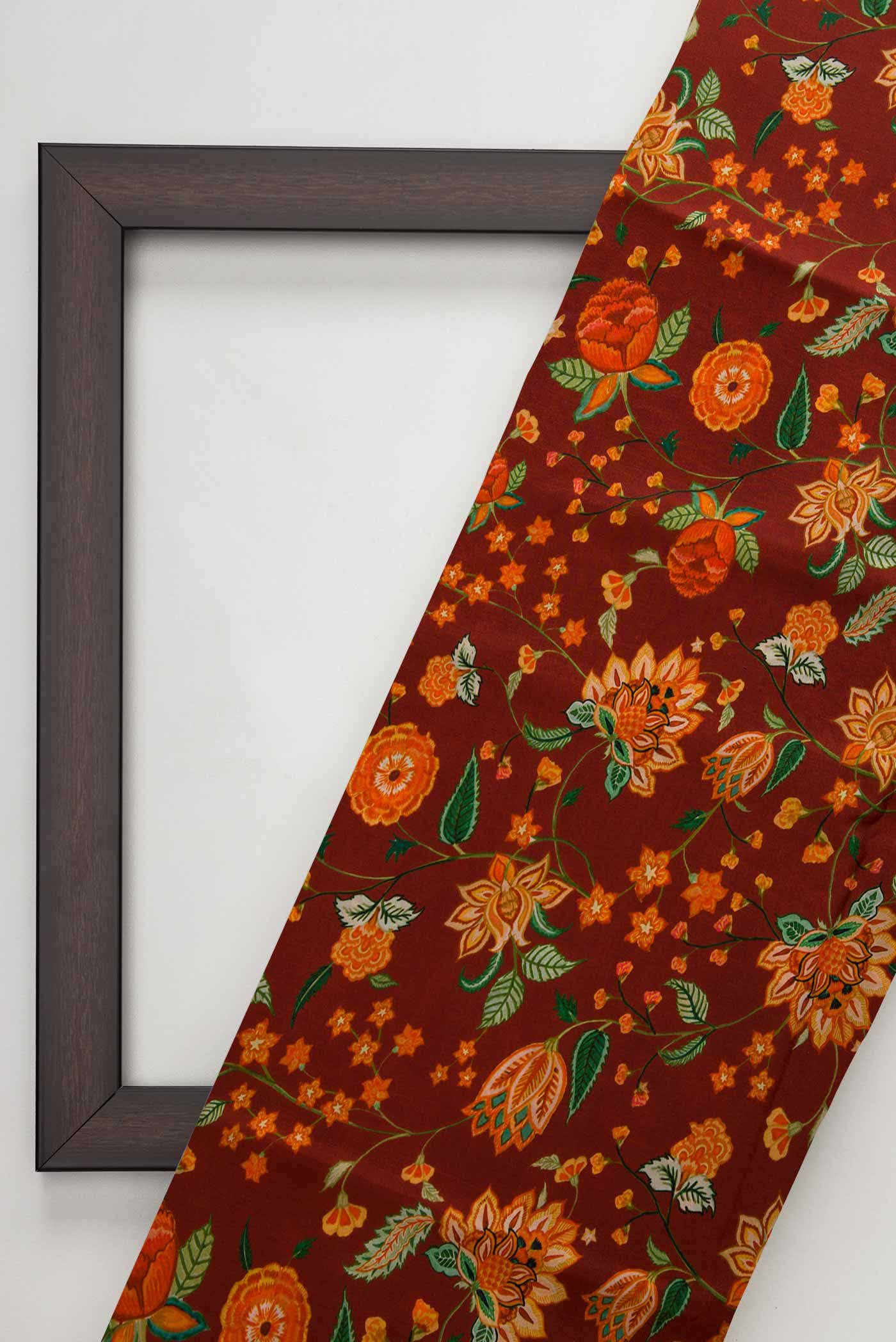 Maroon Crepe Dress Material