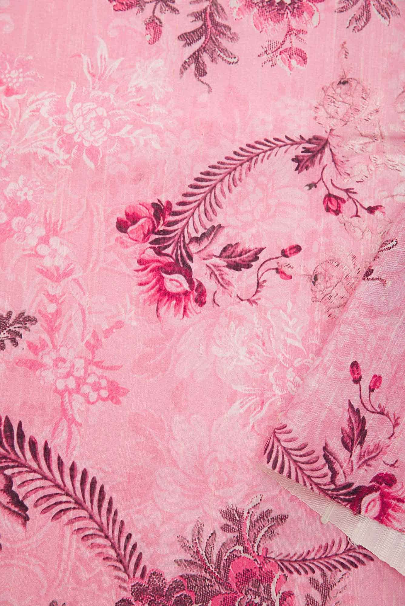 Pink Chanderi Silk Dress Material