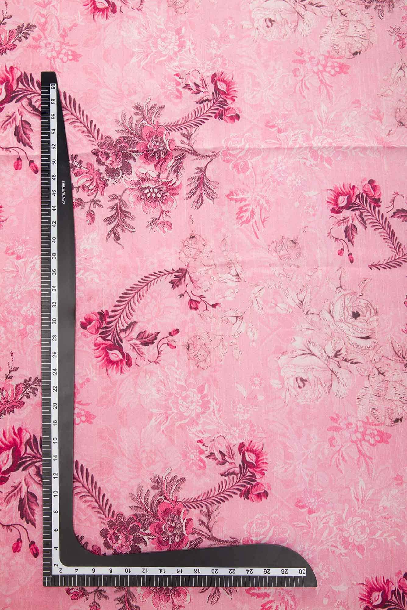 Pink Chanderi Silk Dress Material