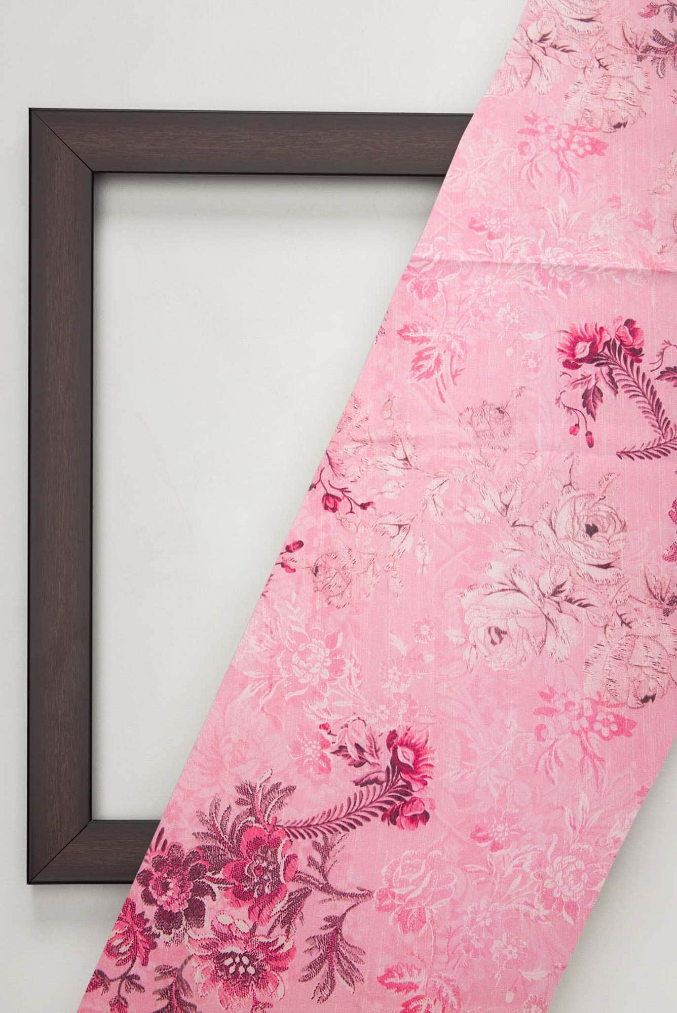 Pink Chanderi Silk Dress Material