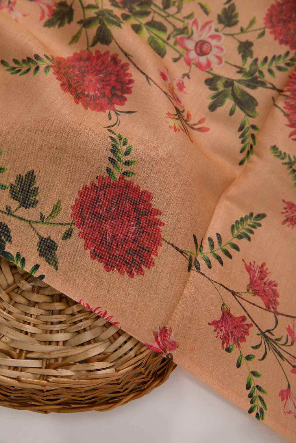 Brown Chanderi Silk Dress Material