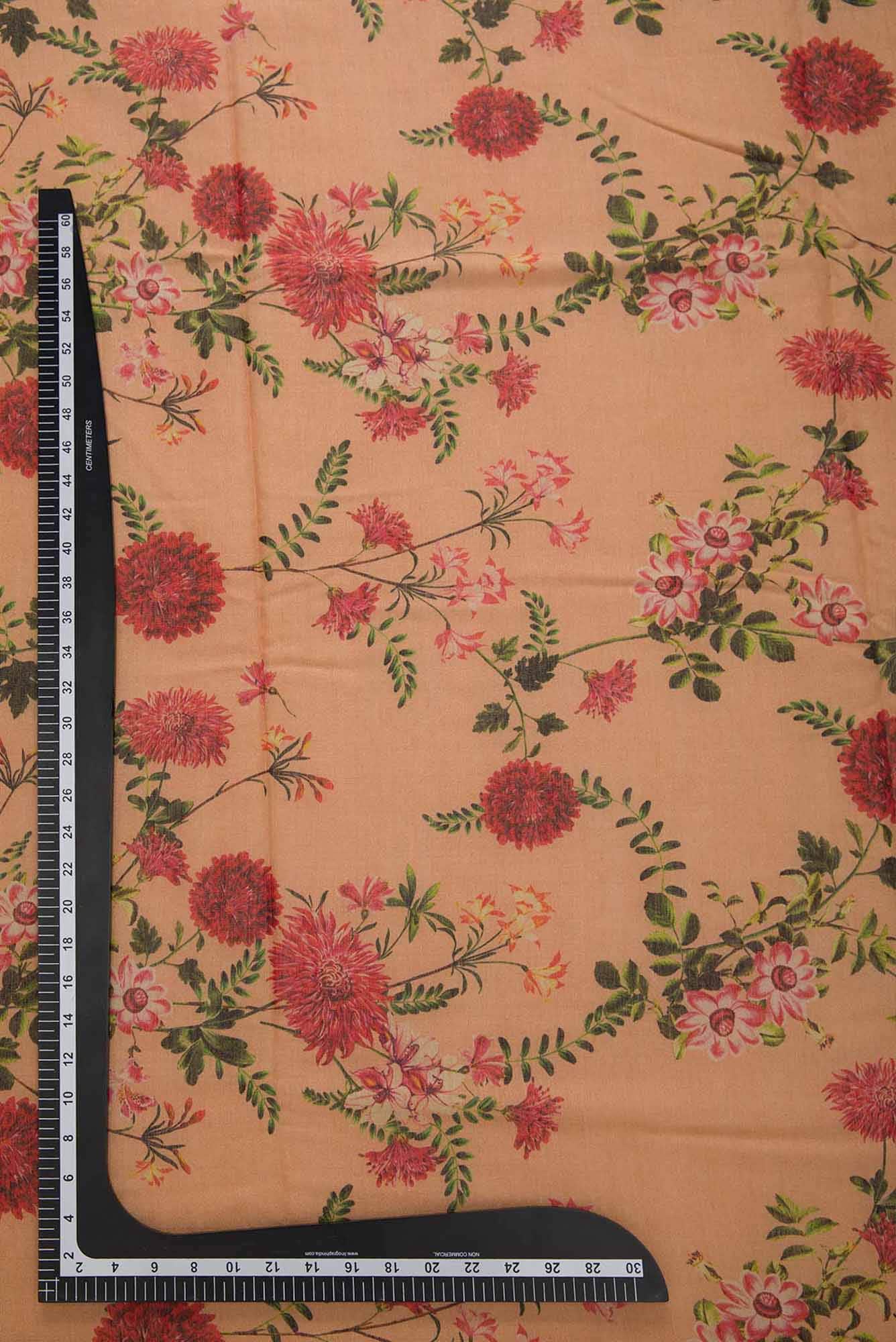 Brown Chanderi Silk Dress Material